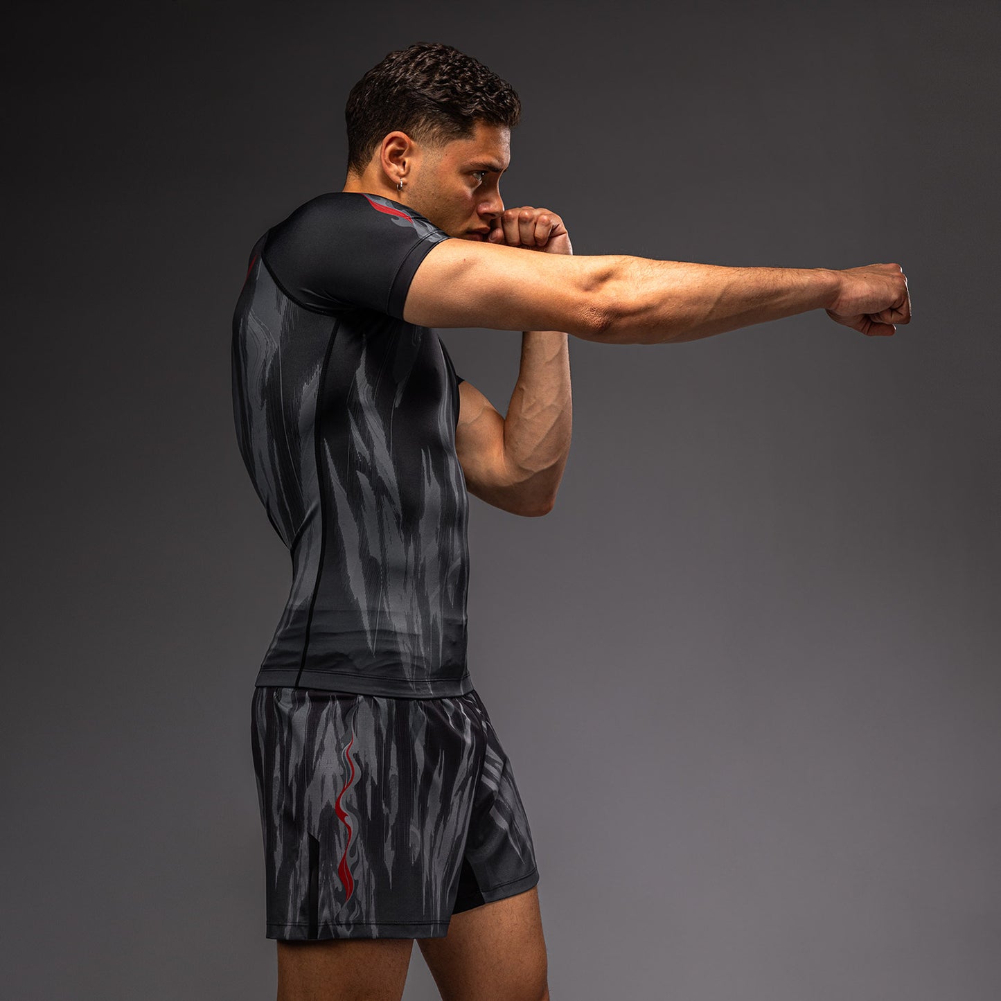 Venum Demon Short Sleeve Rashguard - Black/Grey  product-type_Compression T-Shirts Venum