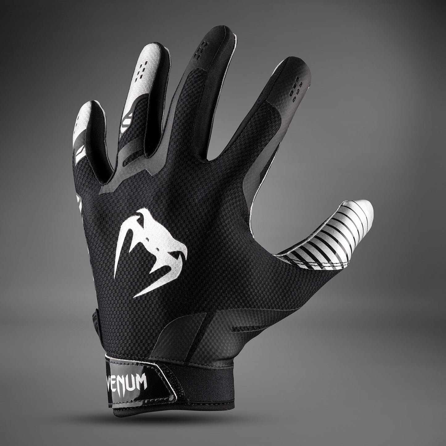 Venum Elite Football Gloves - Black/Silver