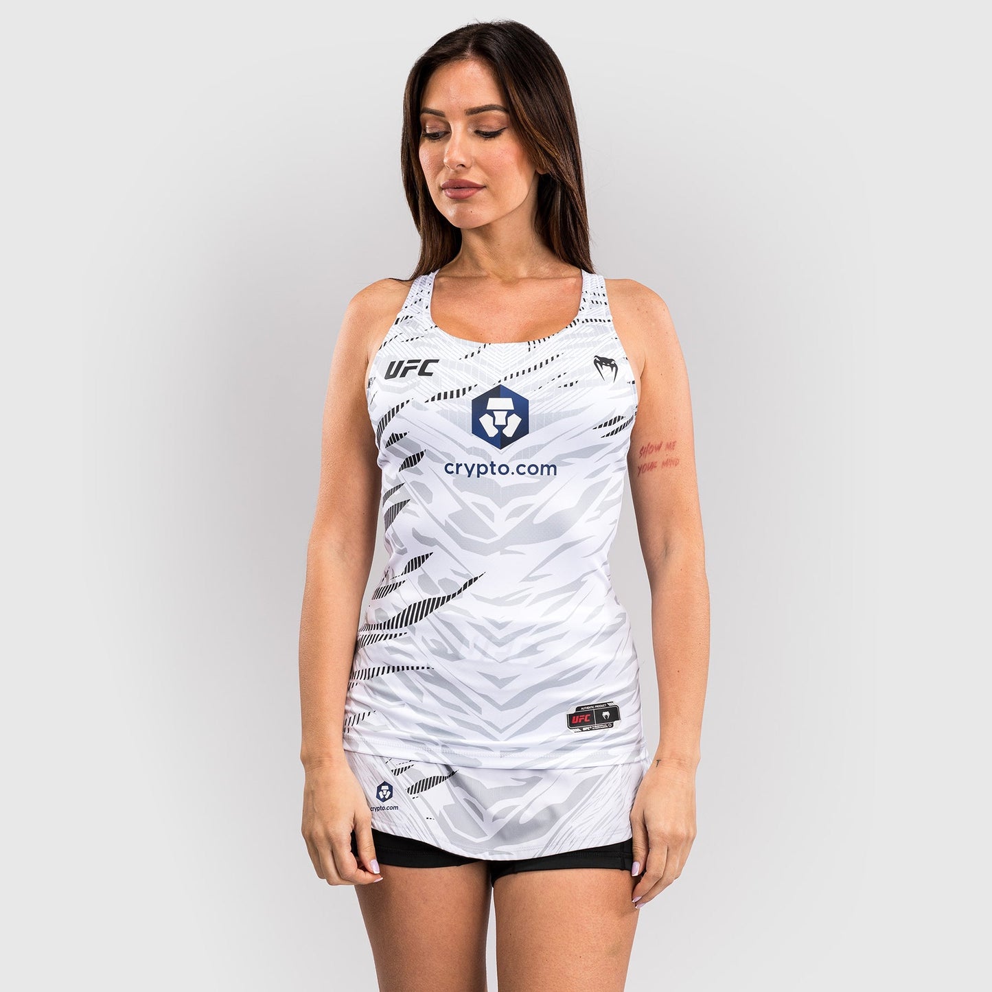 UFC Fusion by Venum Authentic Fight Night Women’s Fitted Tank With Shelf Bra - White