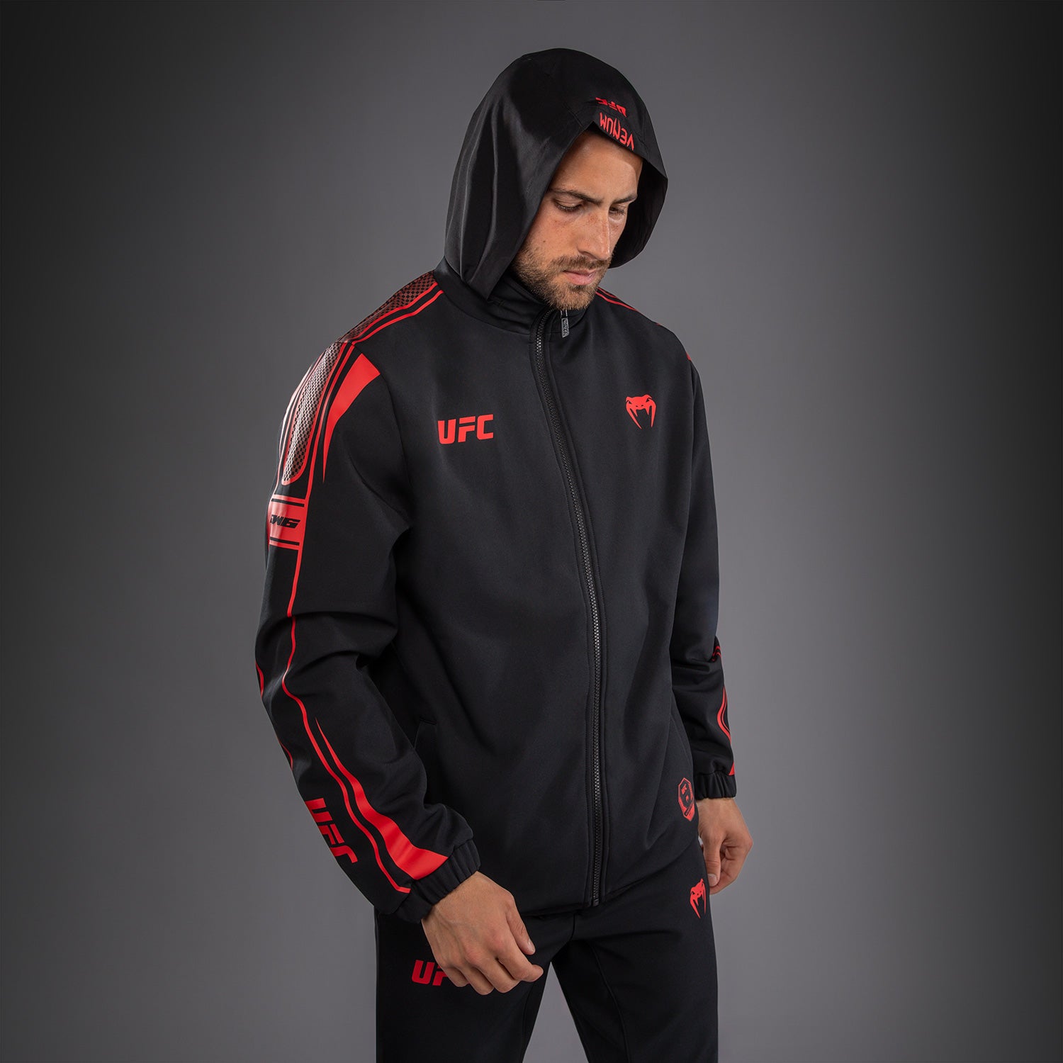Venum UFC Unity by Venum Authentic Fight Week Men's Zip Hoodie - Black  product-type_Jackets Venum