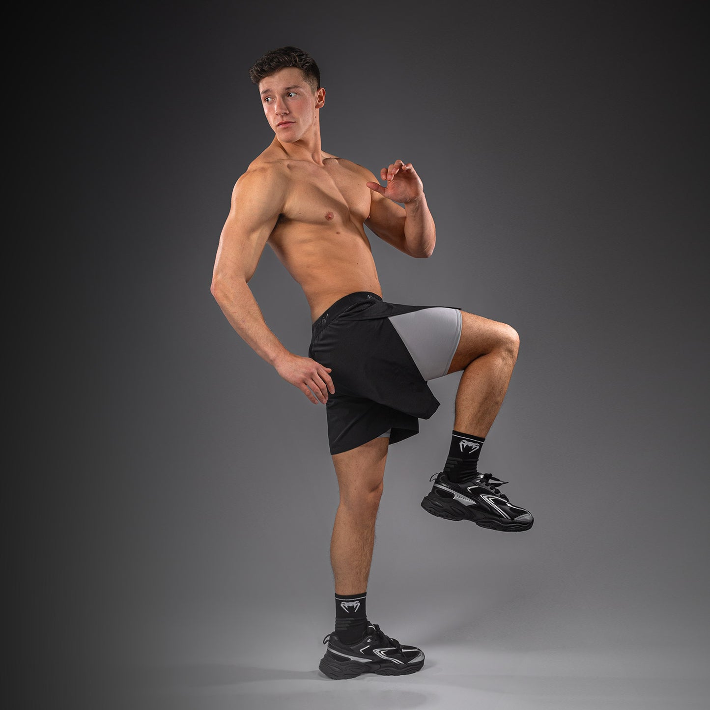 Venum Lazer Hybrid Training Shorts - Black/Grey