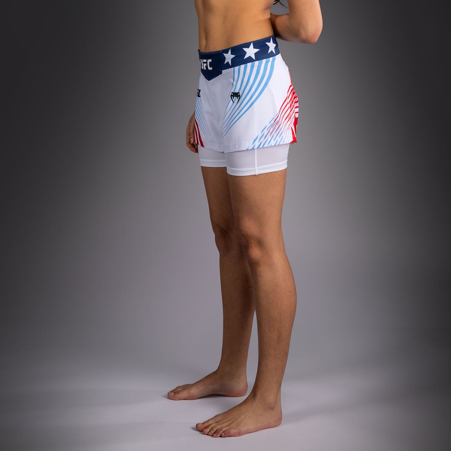 Women's Official UFC Freedom 250 by Venum White Authentic Fight Night Fight Short  product-type_MMA Shorts Venum