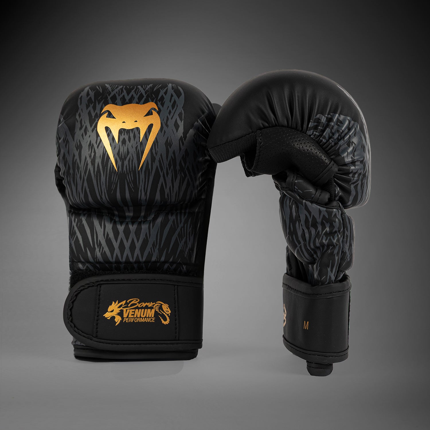 Venum x Chimaev Sparring Gloves - Black/Gold - Venum