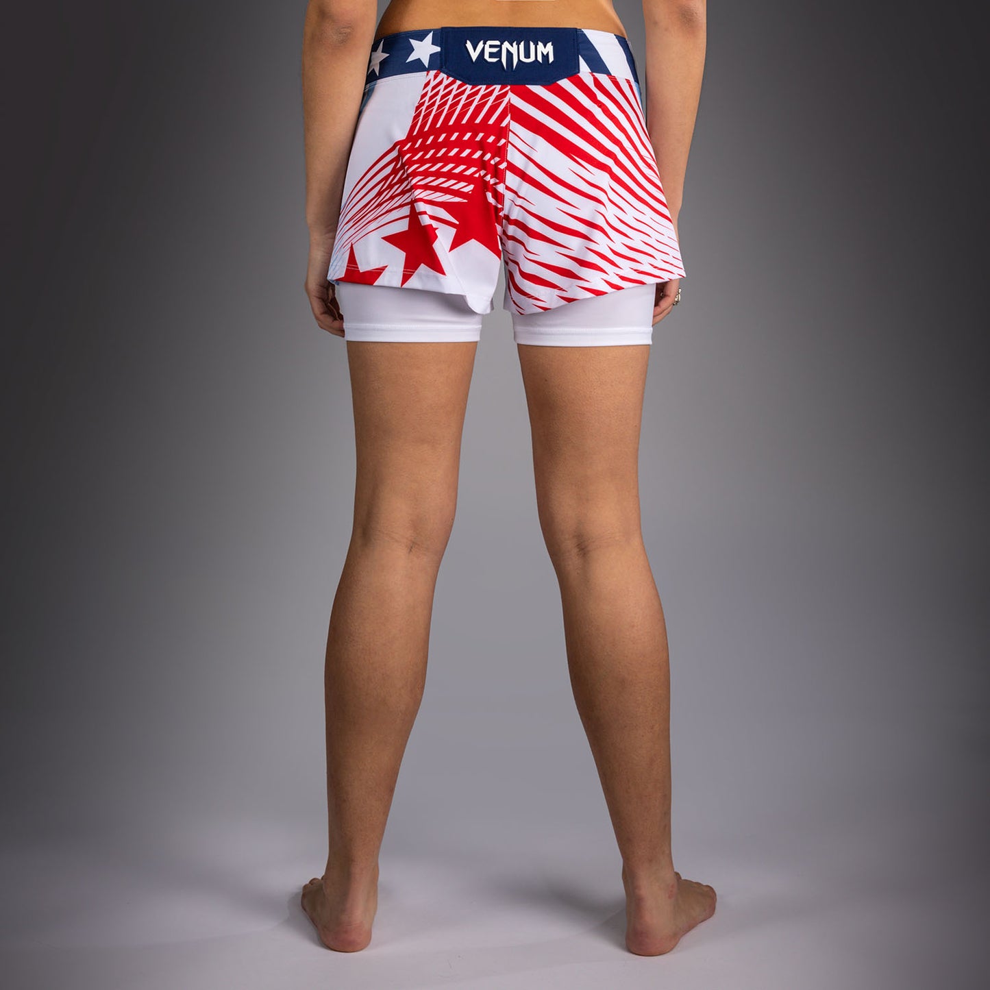 Women's Official UFC Freedom 250 by Venum White Personalized Authentic Fight Night Fight Short  product-type_MMA Shorts Venum