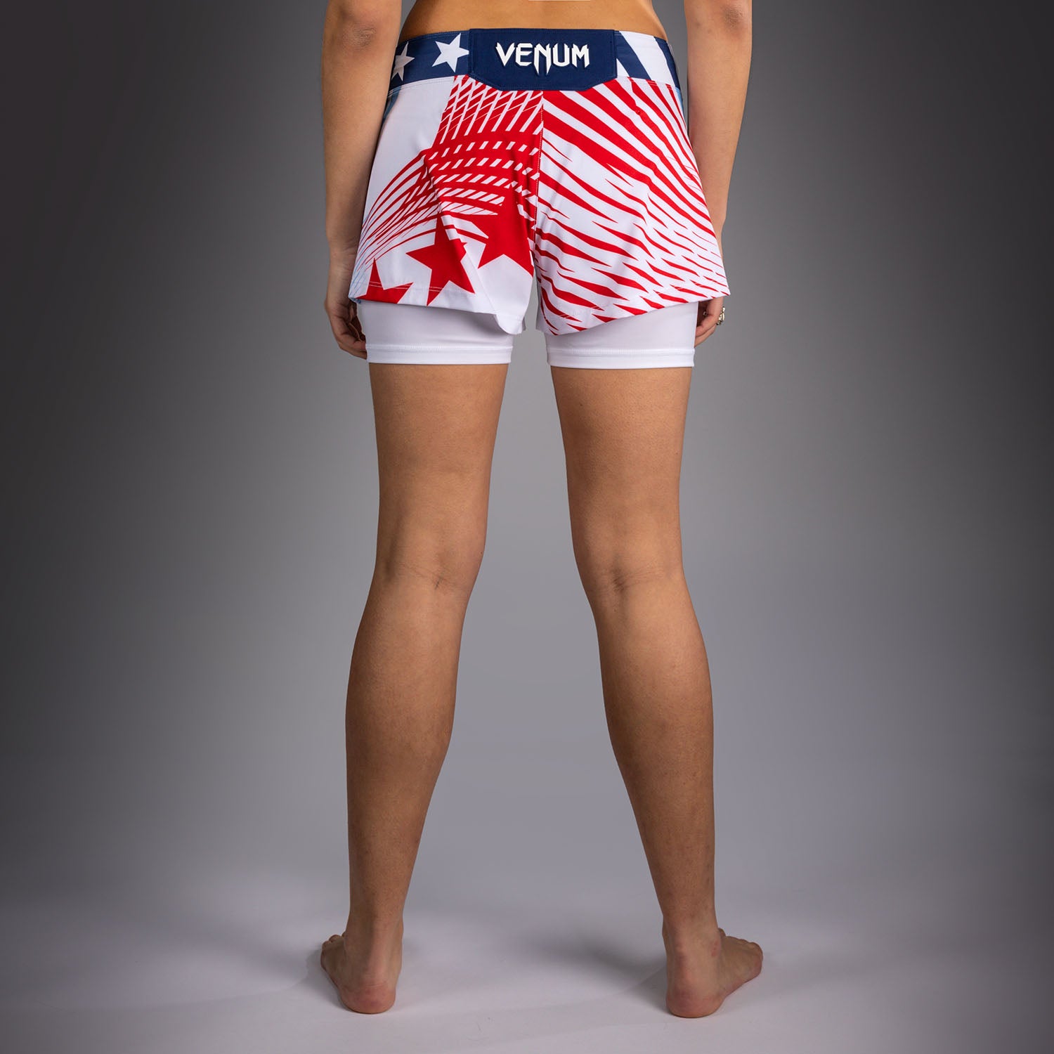 Women's Official UFC Freedom 250 by Venum White Authentic Fight Night Fight Short  product-type_MMA Shorts Venum