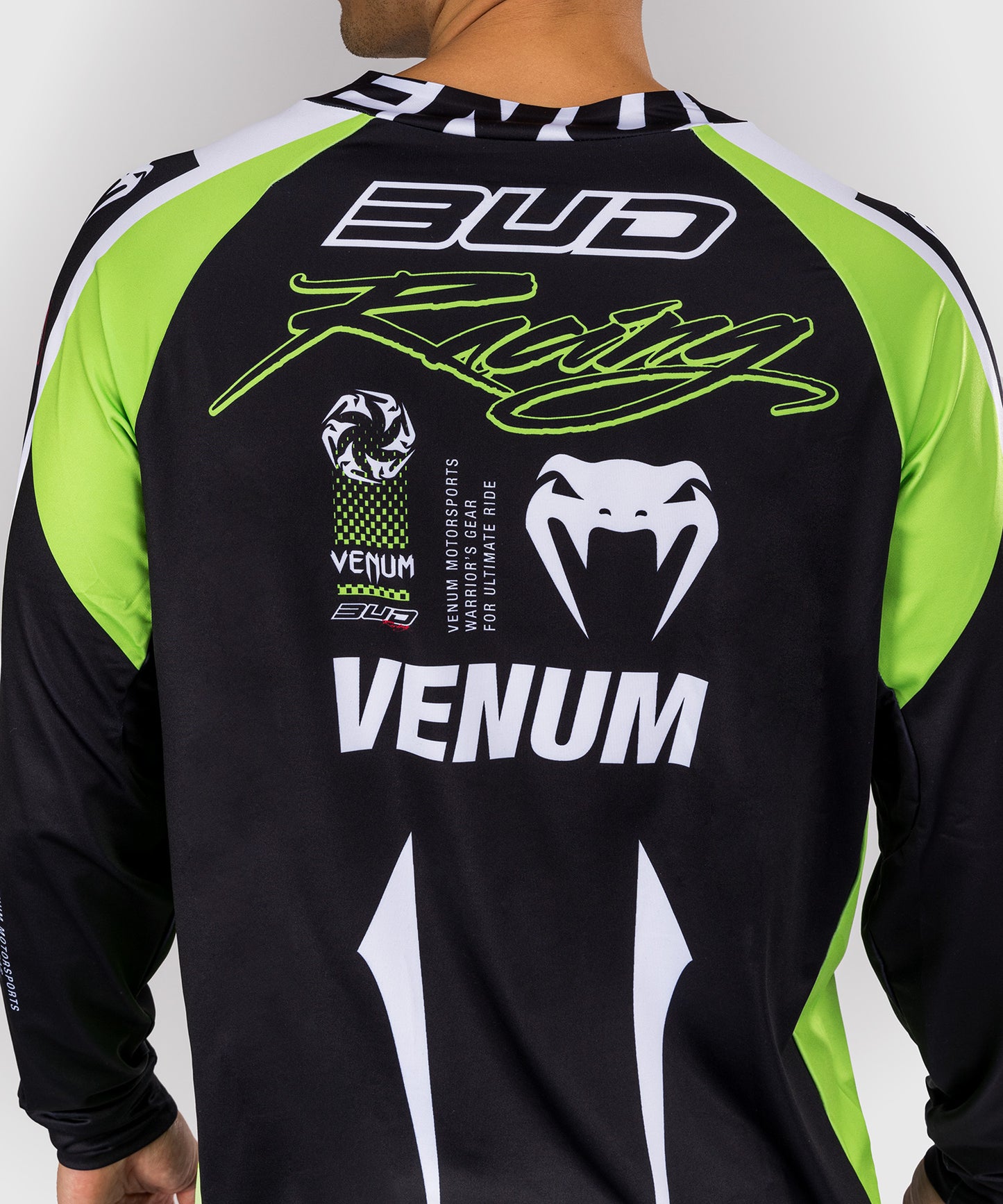 Venum x Bud Racing Men’s Dry-Tech T-Shirt - Black/White/Lime Green