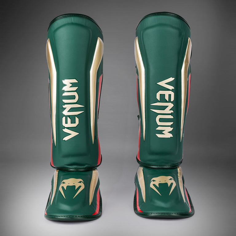 Venum Elite Shin Guards - Green - Special Edition - Venum