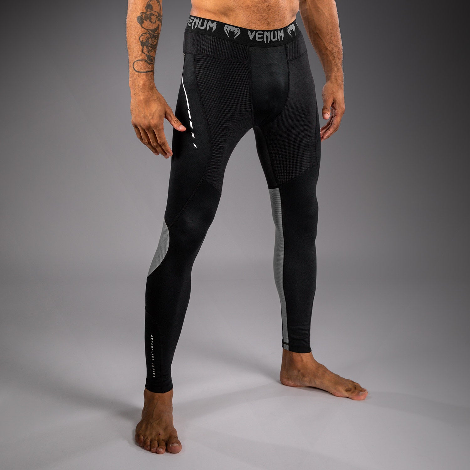 Venum Adrenaline Spats - Black/Silver Grey - Venum