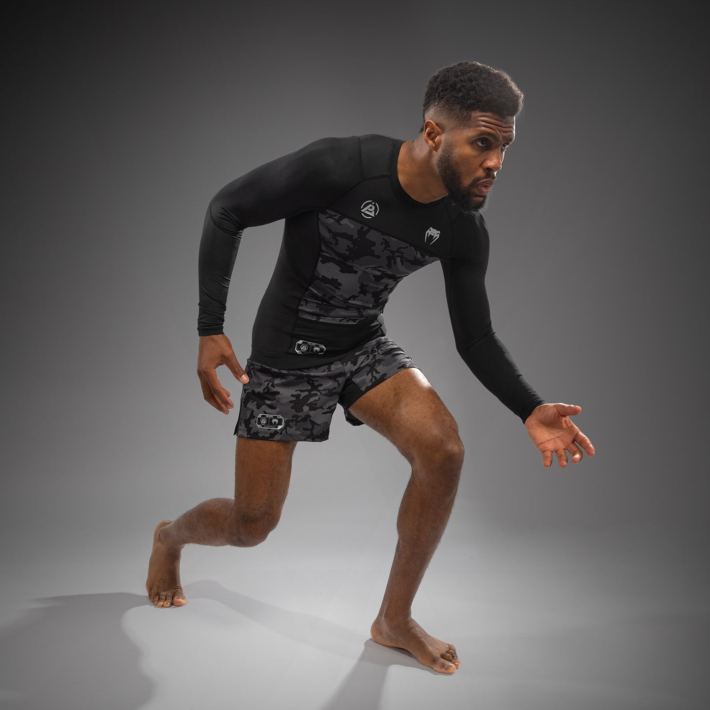 Venum x Polaris Long Sleeve Rashguard - Black/Storm Grey