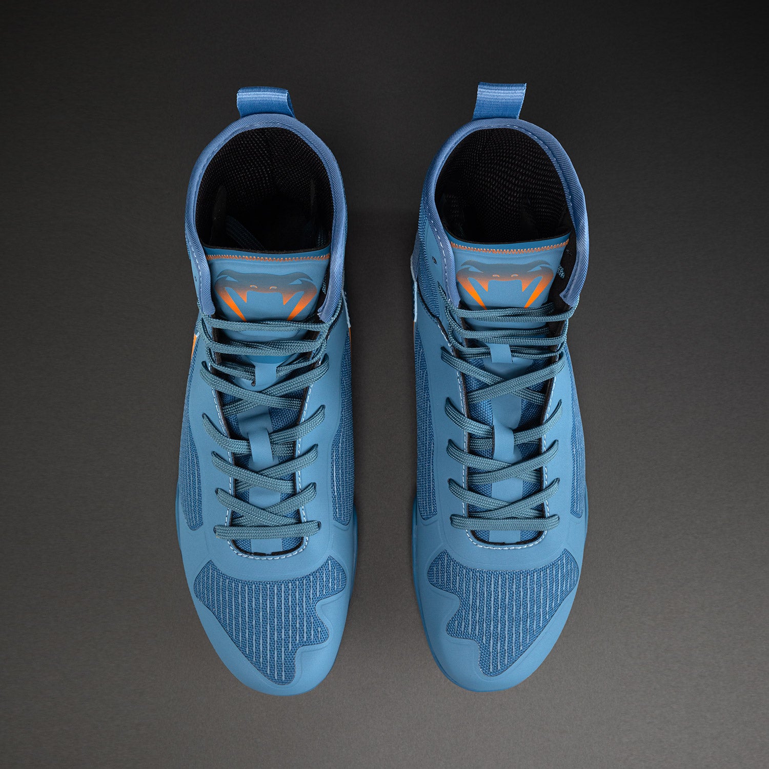 Venum Elite Neo Boxing Shoes - Steel Blue/Orange  product-type_Boxing shoes Venum