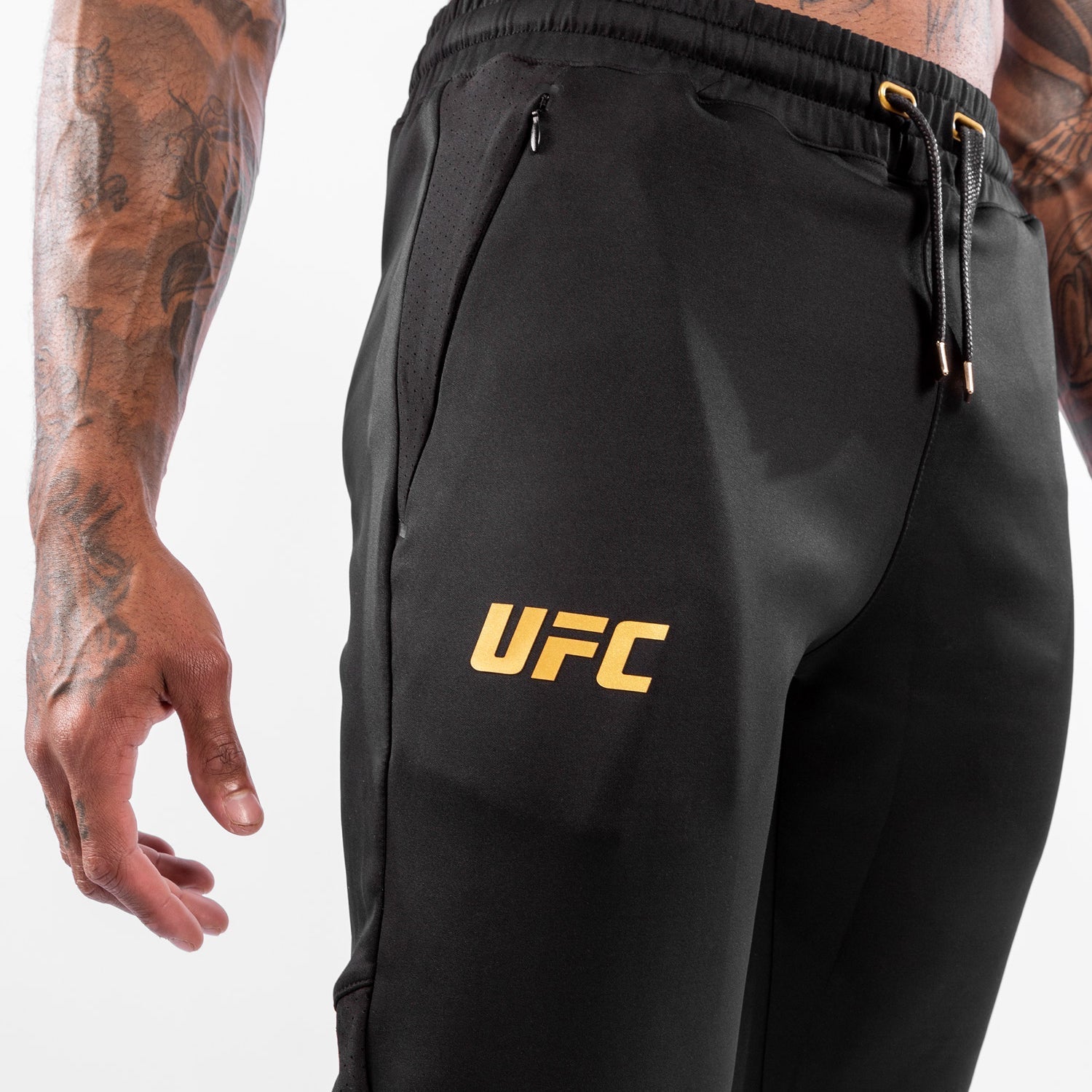 UFC Venum XL ブラック/ゴールド ウォークアウトパンツ UFC Venum Authentic Fight Night Men's Walkout Pant