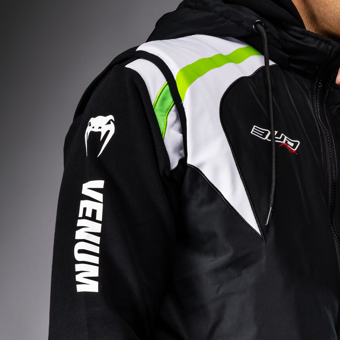 Venum x Bud Racing Down Jacket - Black/White/Lime Green