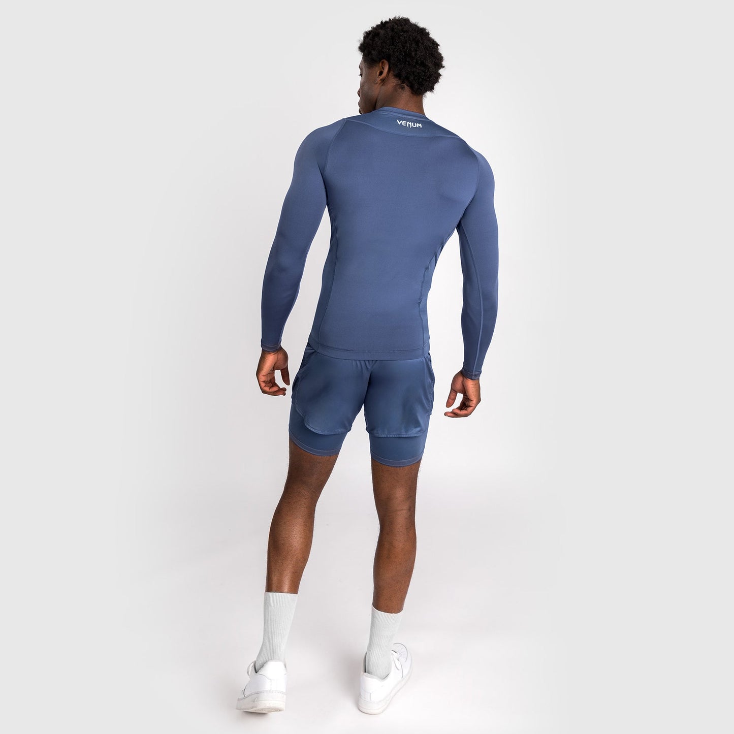 Venum Attack Men's Long Sleeve Rashguard - Navy Blue