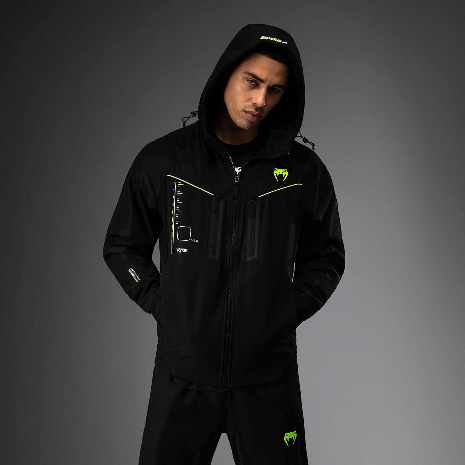 Venum Training Camp 4.0 Track Jacket - Black/Neon Green - Venum