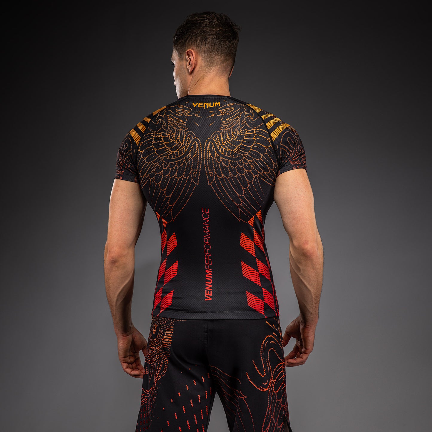 Venum Quetzal Fury Short Sleeve Rashguard - Black/Fury Red/ Tangerine