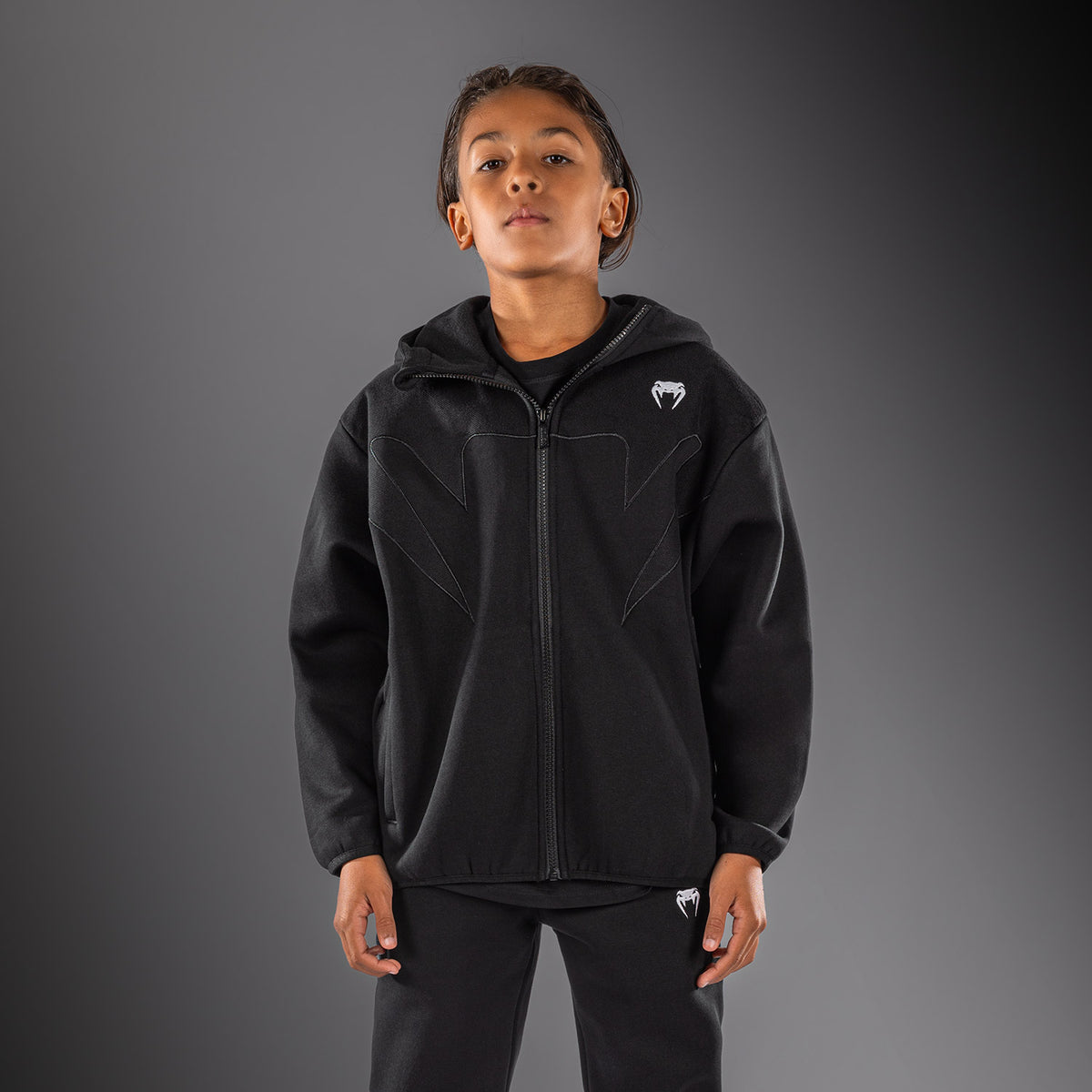 Venum Attack Fleece & Weave Kids Track Jacket - Black  product-type_Sweatshirts Venum