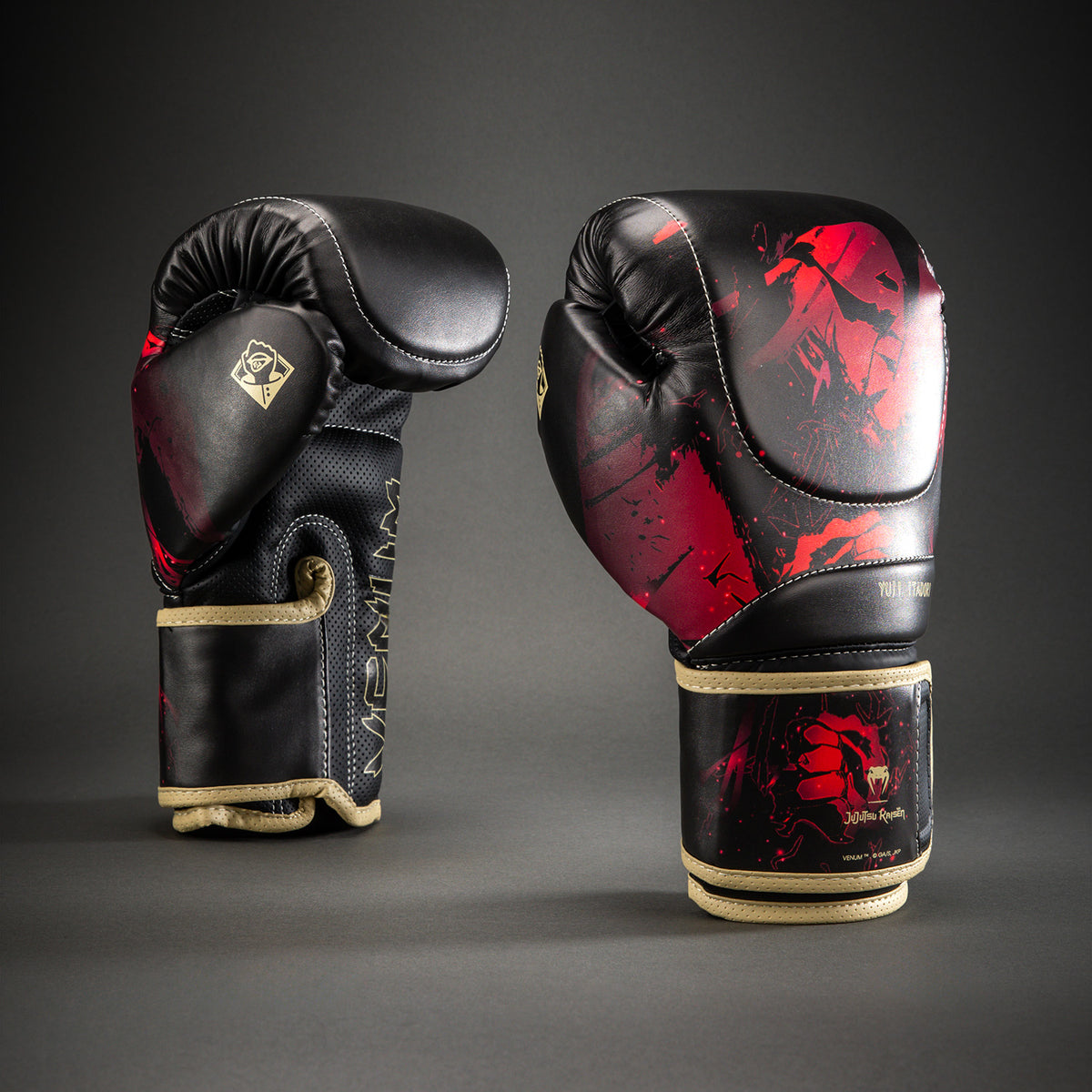 Jujutsu Kaisen x Venum Itadori Impact Evo Boxing Gloves - Black/Red