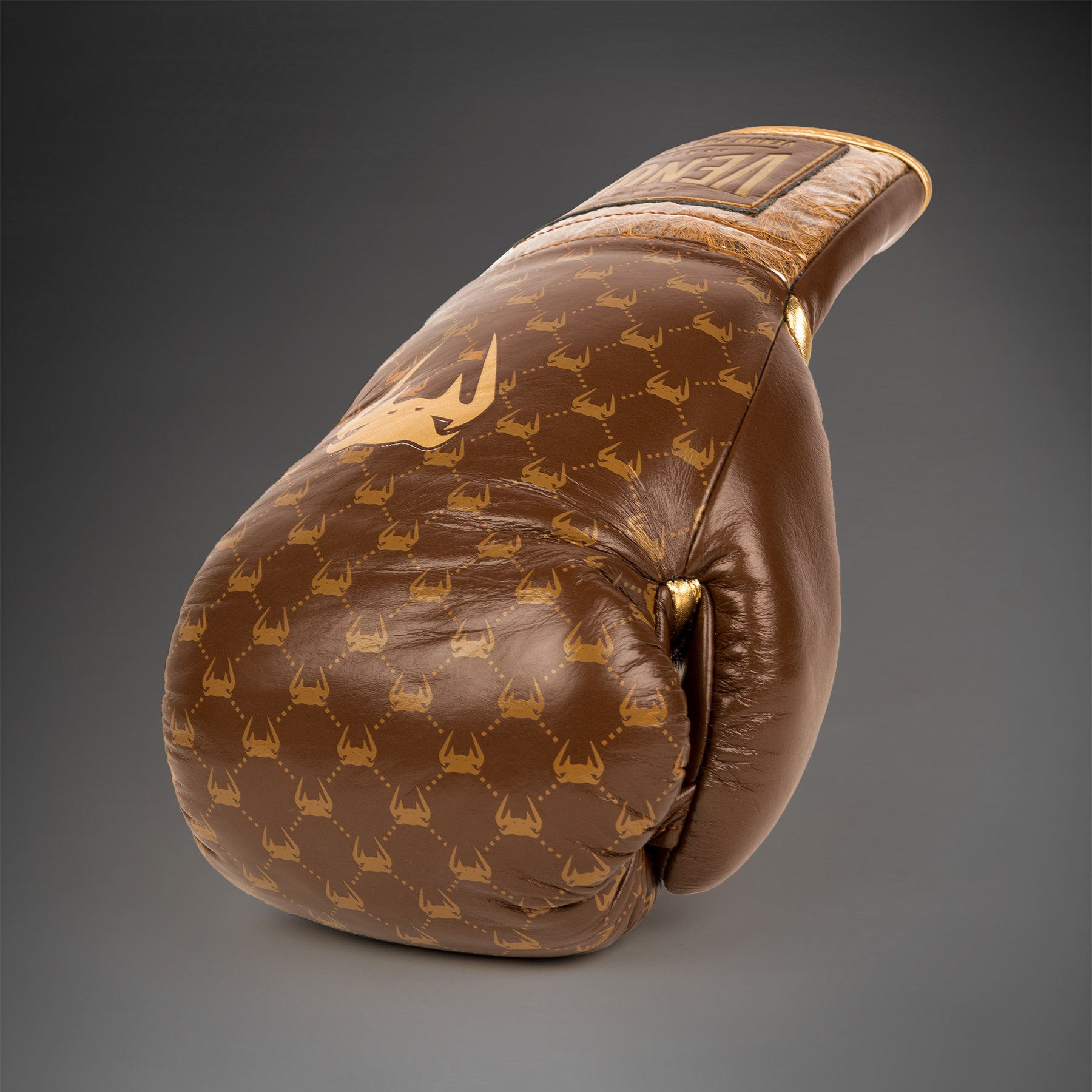 Venum Coco Monogram Pro Lace Up Boxing Gloves - Grizzly Brown - Venum