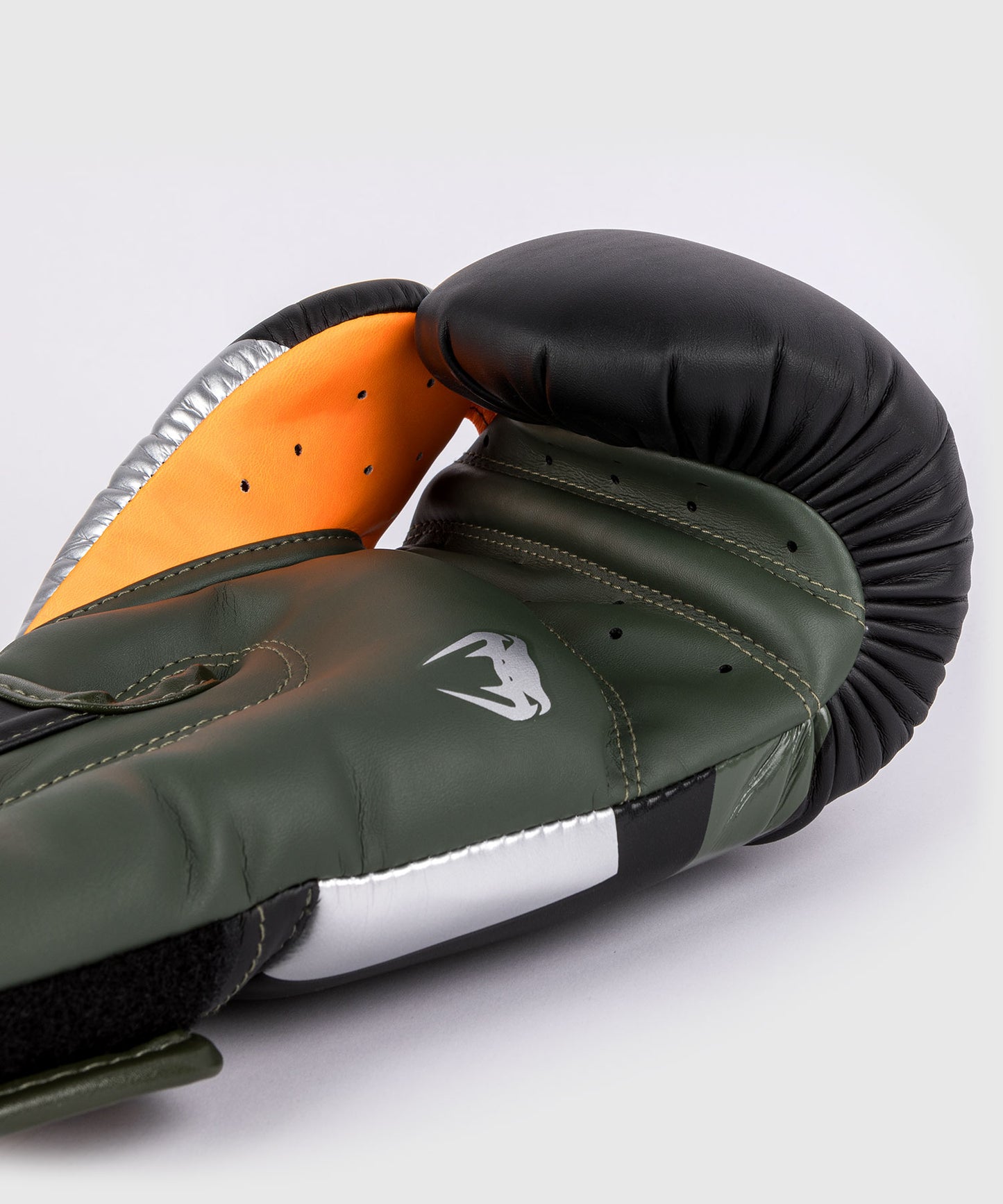 Venum Elite Boxing Gloves - Black/Silver/Kaki