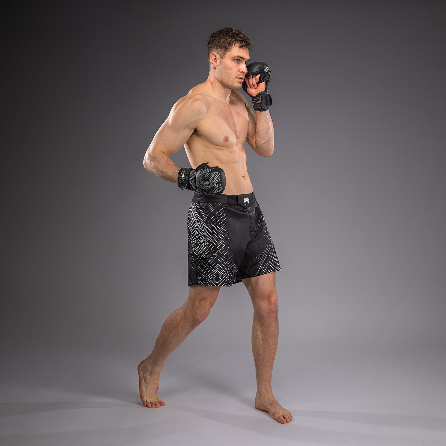 Venum Midnight Fury Fightshorts - Black/Grey/Silver  product-type_MMA Shorts Venum