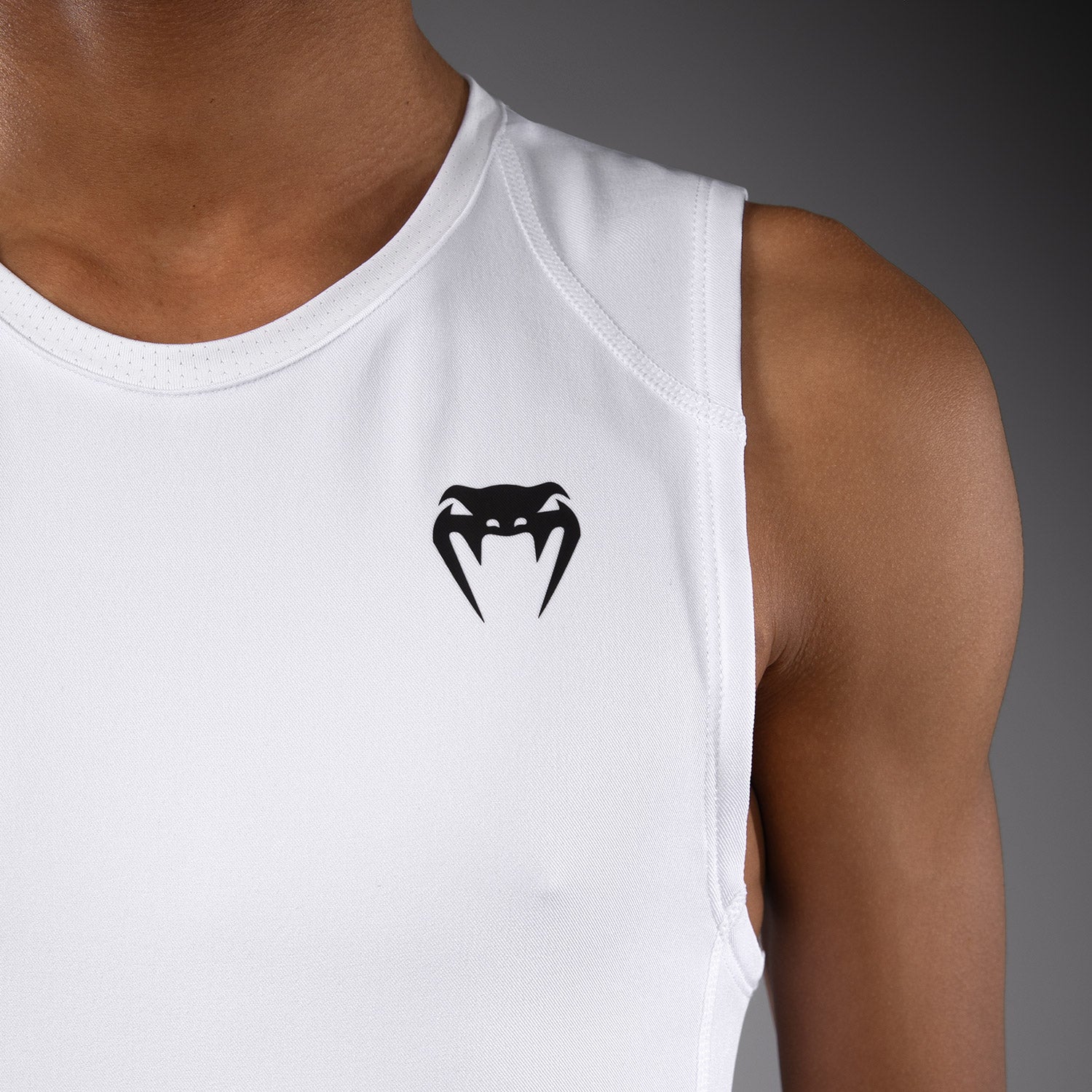 Venum Elite Kids Football Sleeveless Compression Jersey - White  product-type_Dry Tech T-Shirts Venum