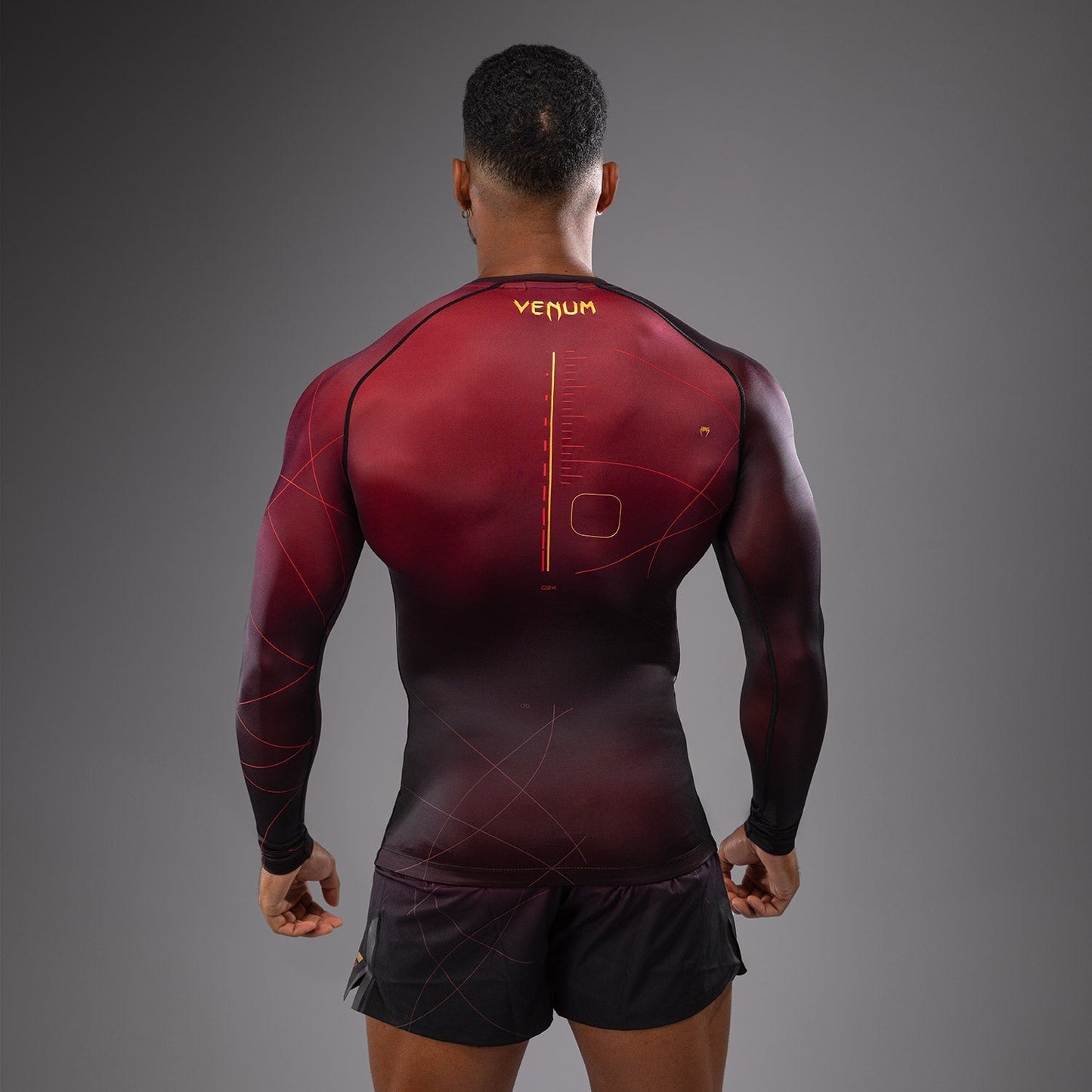 Venum Tactical XT Men's Long Sleeve Rashguard - Black/Burgundy/Gold