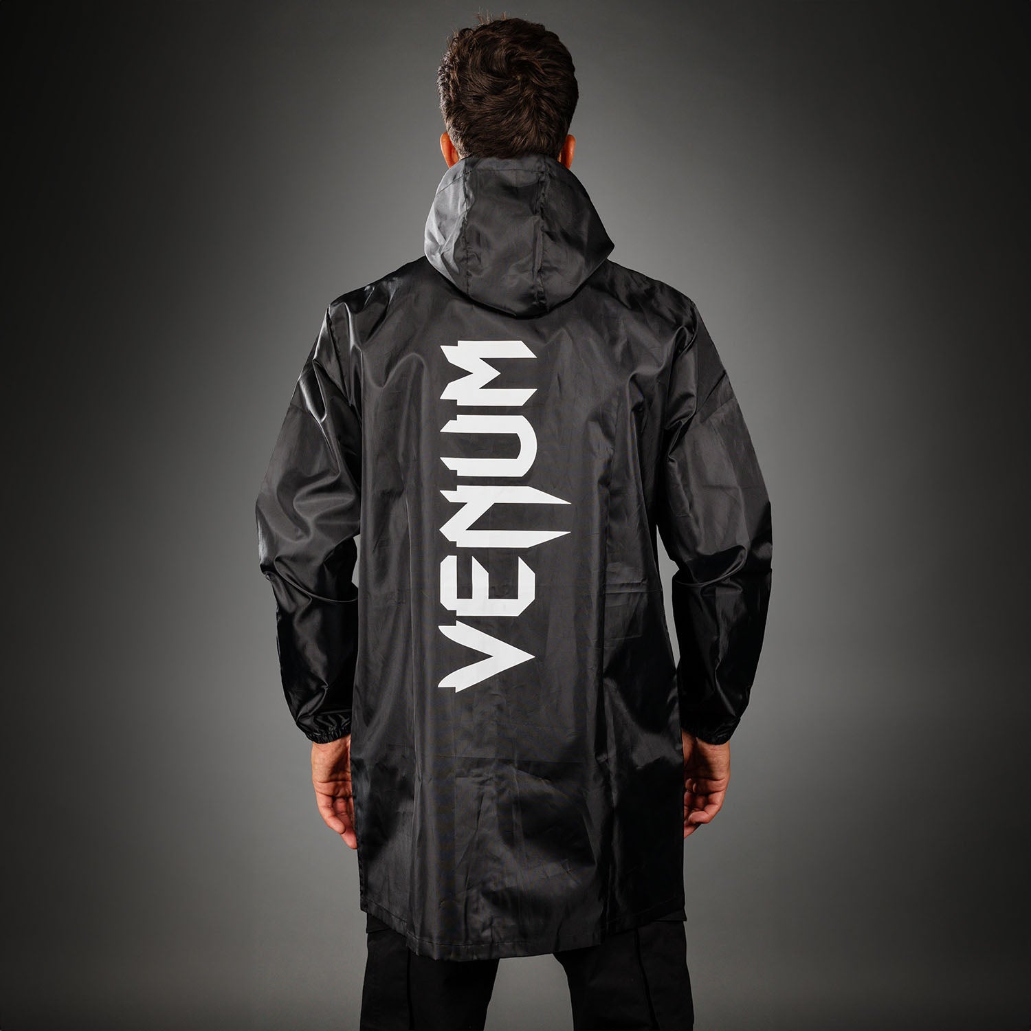 Venum MX Basics Long Rain Jacket - Black/White