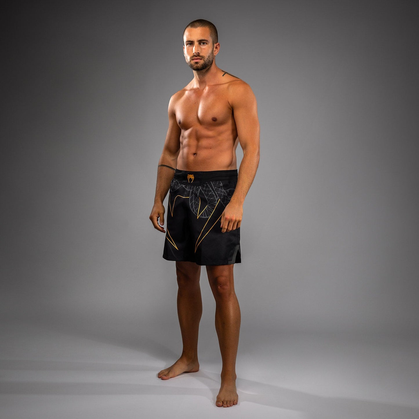 Venum Serpenti Fight Shorts - Black/Silver/Gold