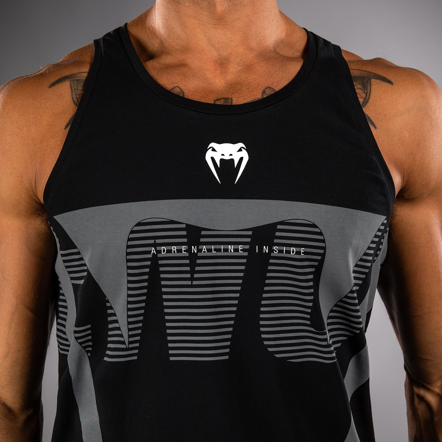 Venum Adrenaline Tank Top - Black/Silver Grey
