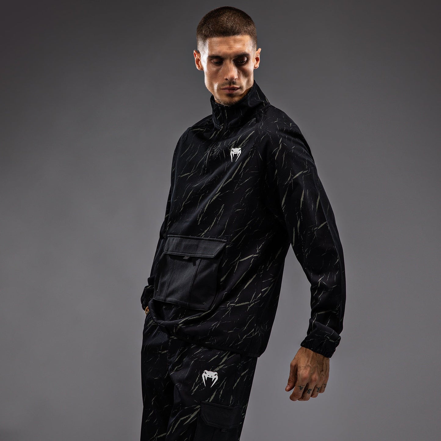 Venum Trooper Men's Half-Zip Jacket - Black/Stone Sand
