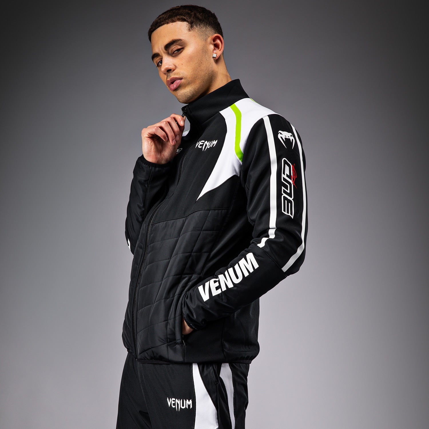 Venum x Bud Racing Men's Jacket - Black/White/Lime Green - Venum
