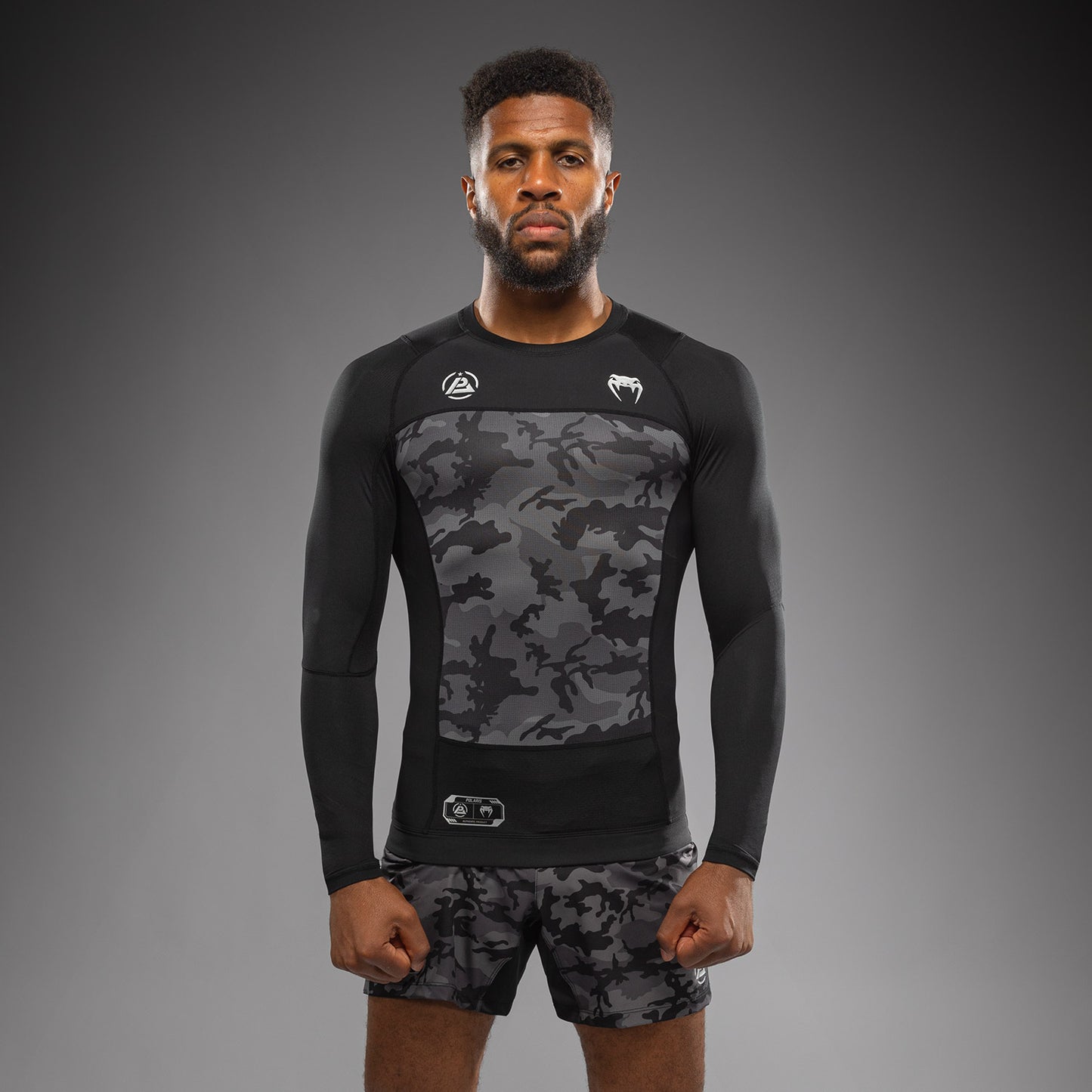 Venum x Polaris Long Sleeve Rashguard - Black/Storm Grey