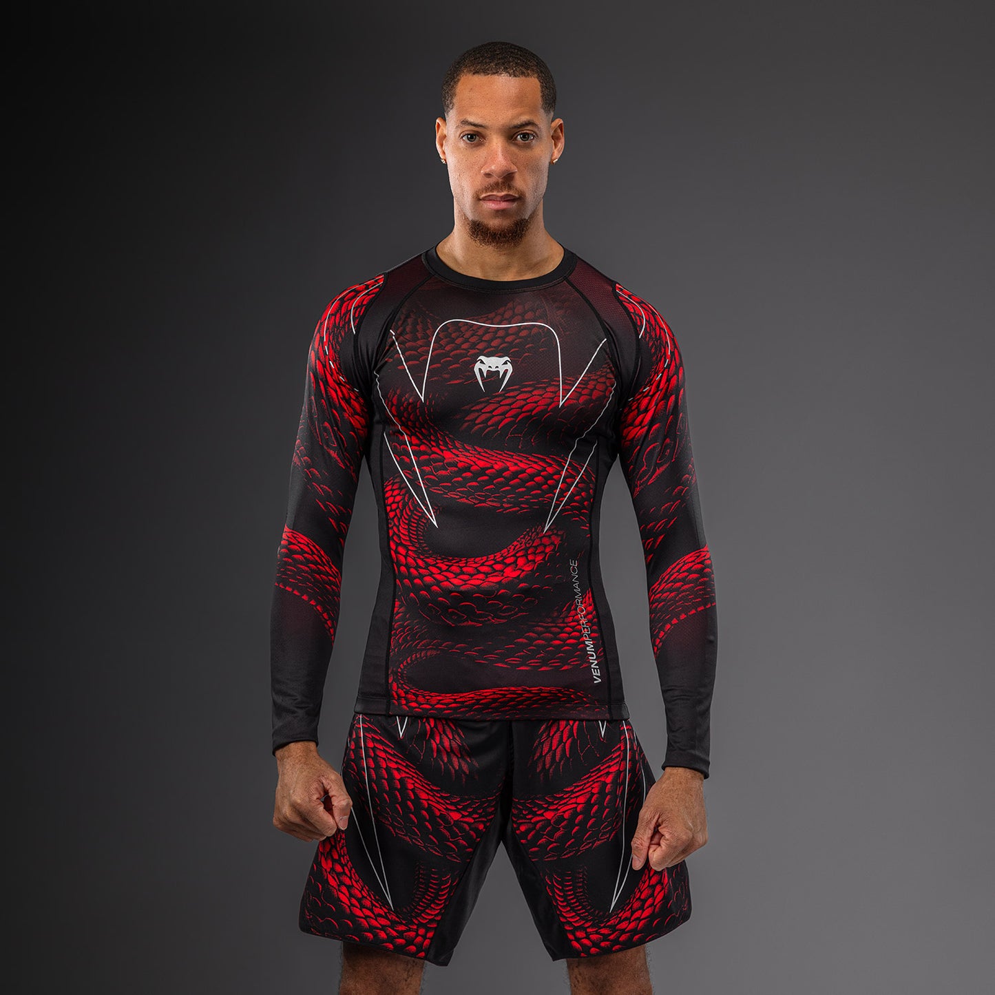Venum Matupa Long Sleeve Rashguard - Black/Red/Silver