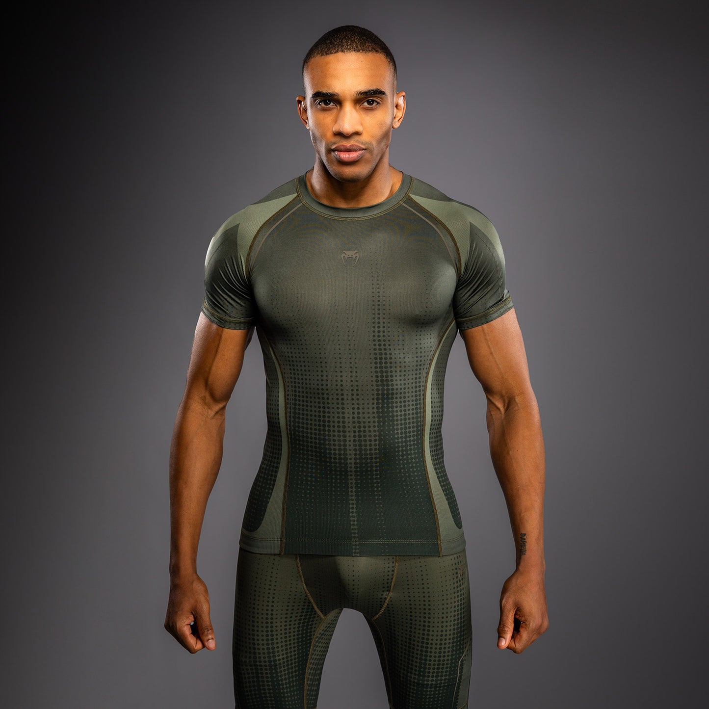 Venum Stealth Short Sleeve Rashguard - Khaki/Dark Green  product-type_Compression T-Shirts Venum
