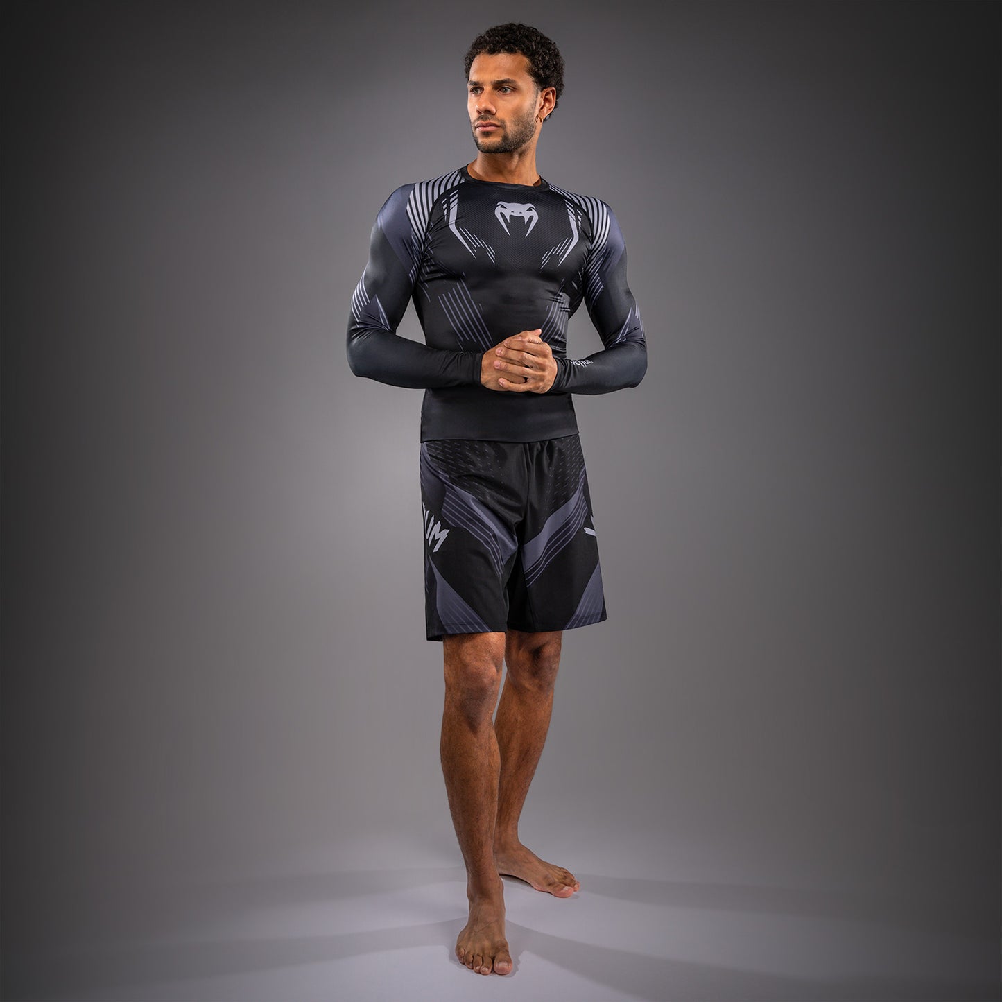 Venum No-Gi 6.0 Long Sleeve Rashguard - Black/Grey  product-type_Compression T-Shirts Venum