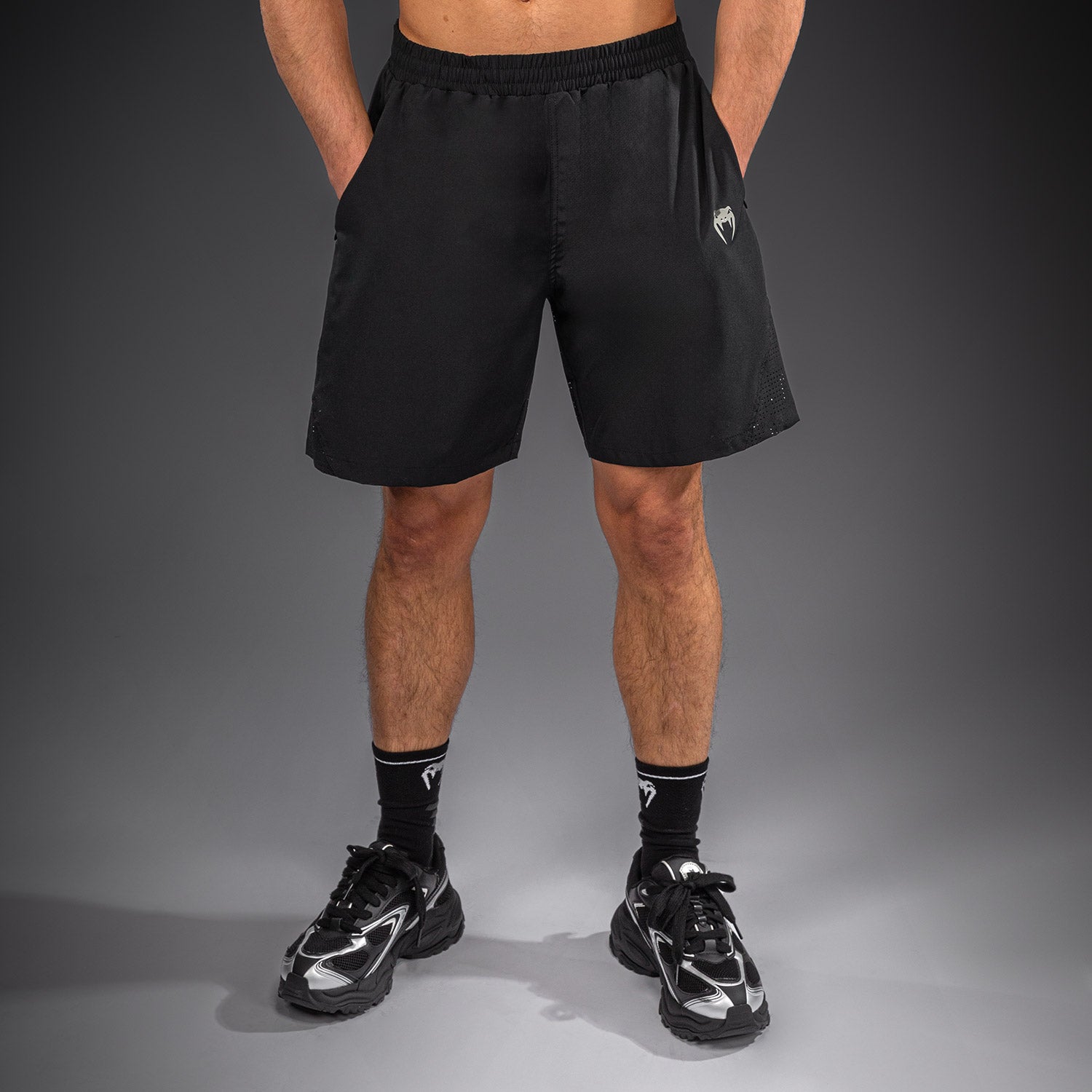 Venum Lazer Training Shorts - Black/Grey - Venum product-type_Training