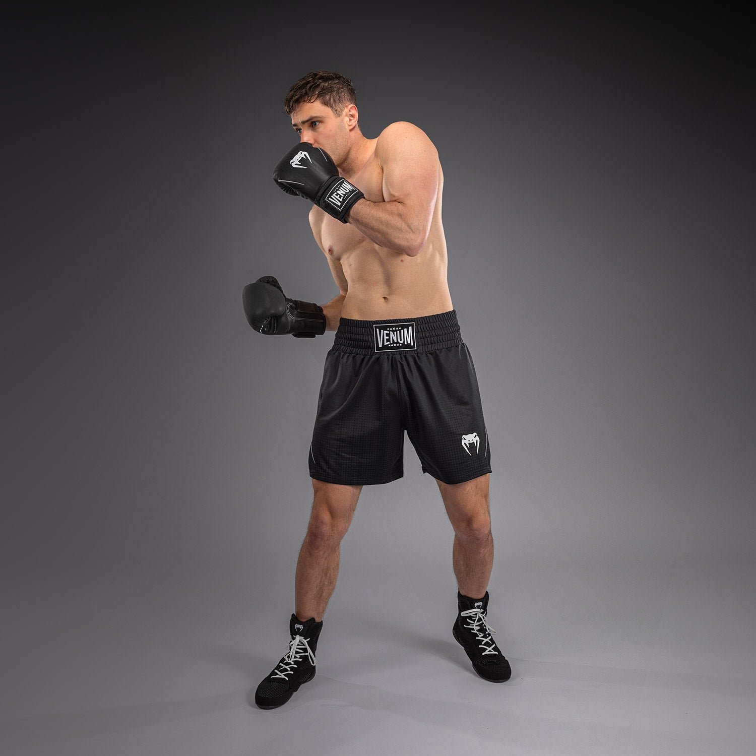 Venum Stealth Boxing Shorts - Black/White  product-type_Boxing shorts Venum