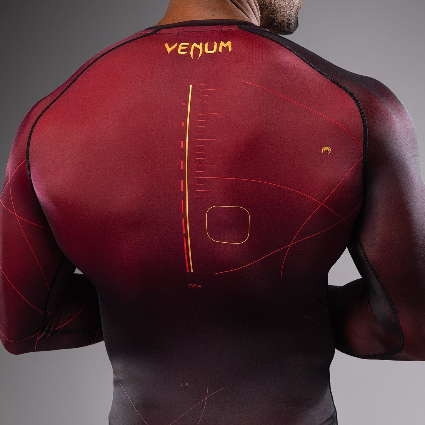 Venum Tactical XT Men's Long Sleeve Rashguard - Black/Burgundy/Gold