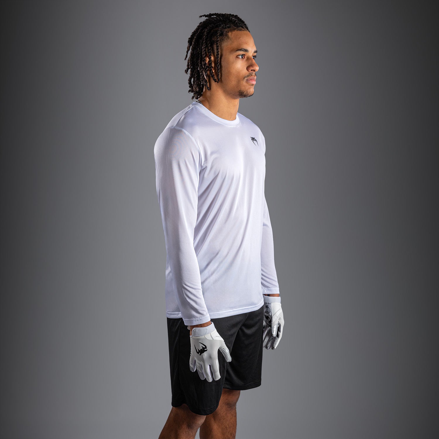 Venum Lineup Performance Long Sleeve T-Shirt - White/Black  product-type_Dry Tech T-Shirts Venum