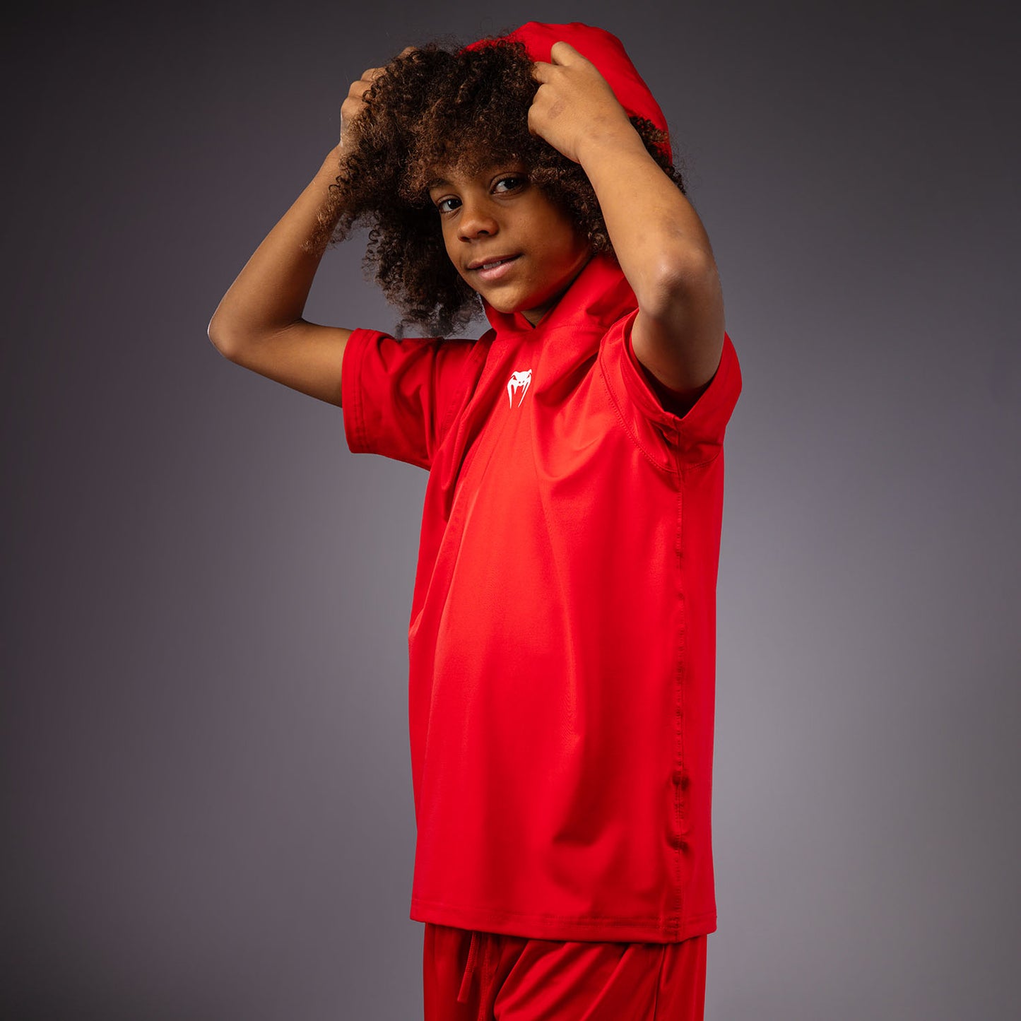 Venum Elite Kids Short Sleeve Dry-Tech Hoodie - Red