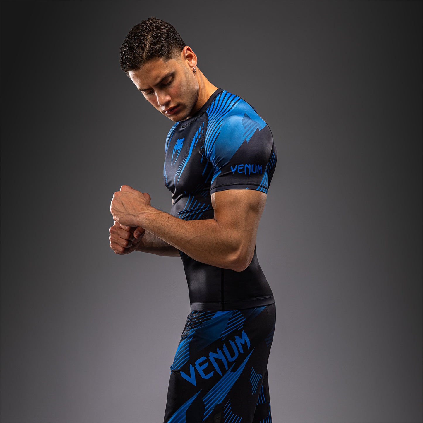 Venum No-Gi 6.0 Short Sleeve Rashguard - Black/Blue  product-type_Compression T-Shirts Venum