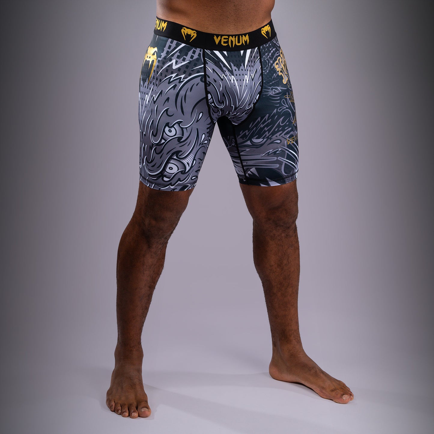 Venum Wolf Atak Vale Tudo Shorts - Black/Grey