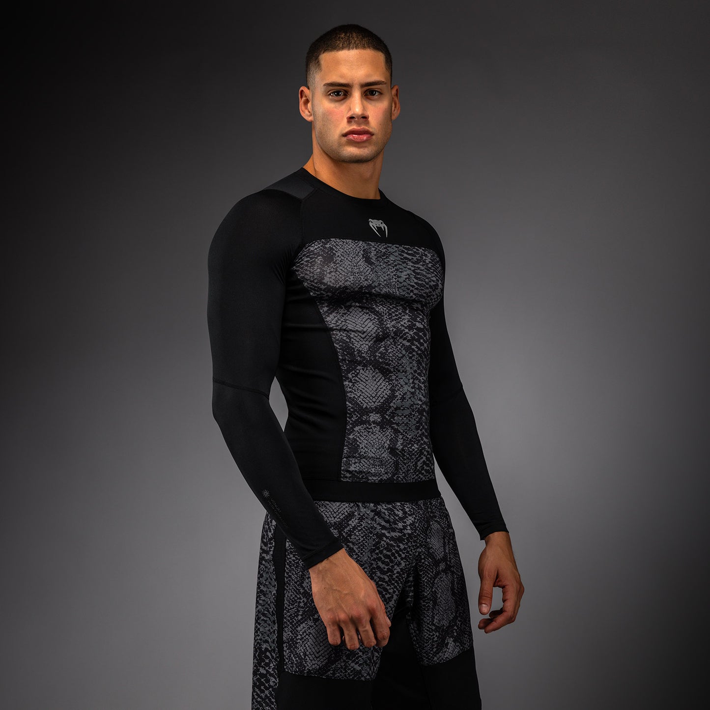 Venum G-Fit Scales Long Sleeve Rashguard - Black/ Charcoal Grey