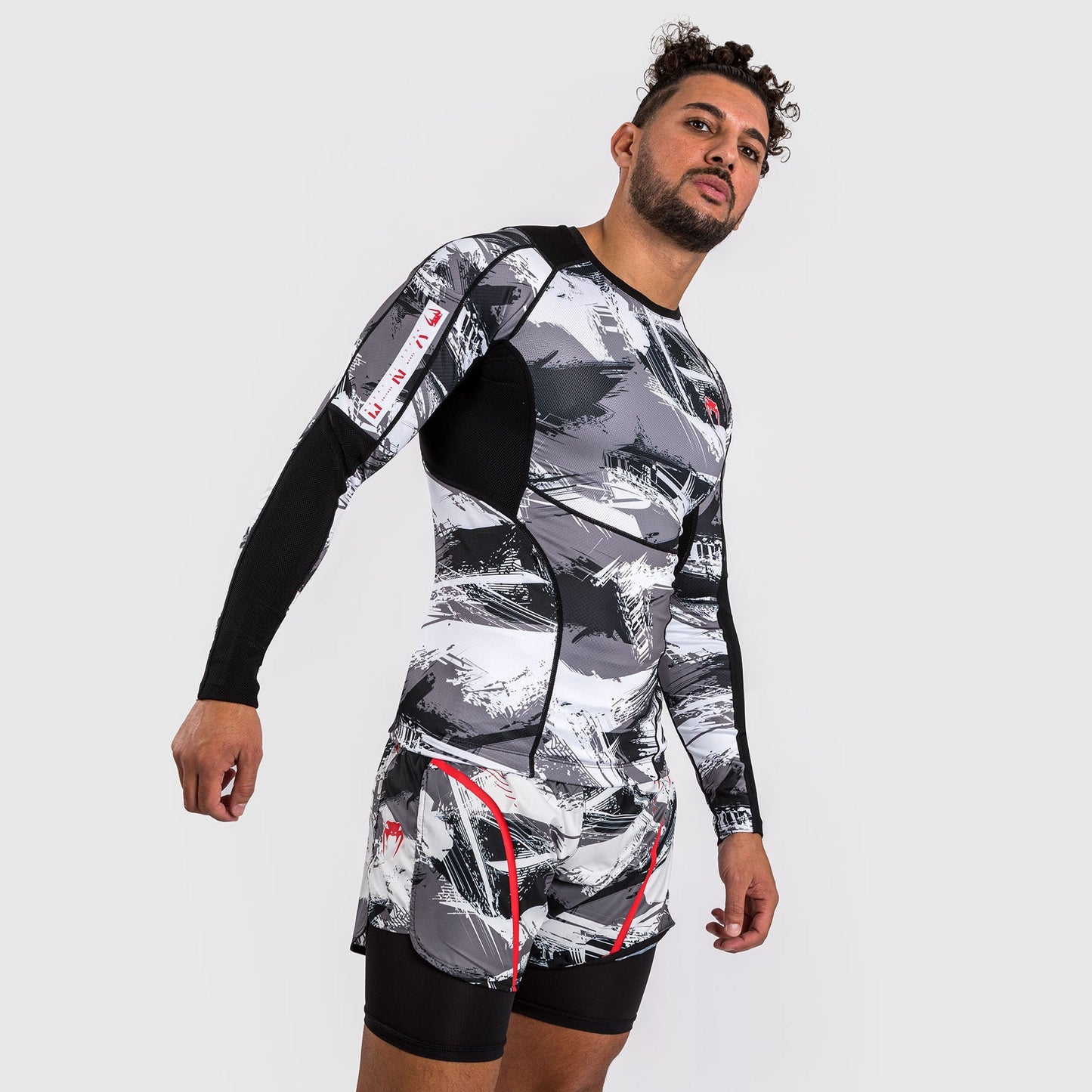 Venum Electron 3.0 Long Sleeve Rashguard - Grey/Red