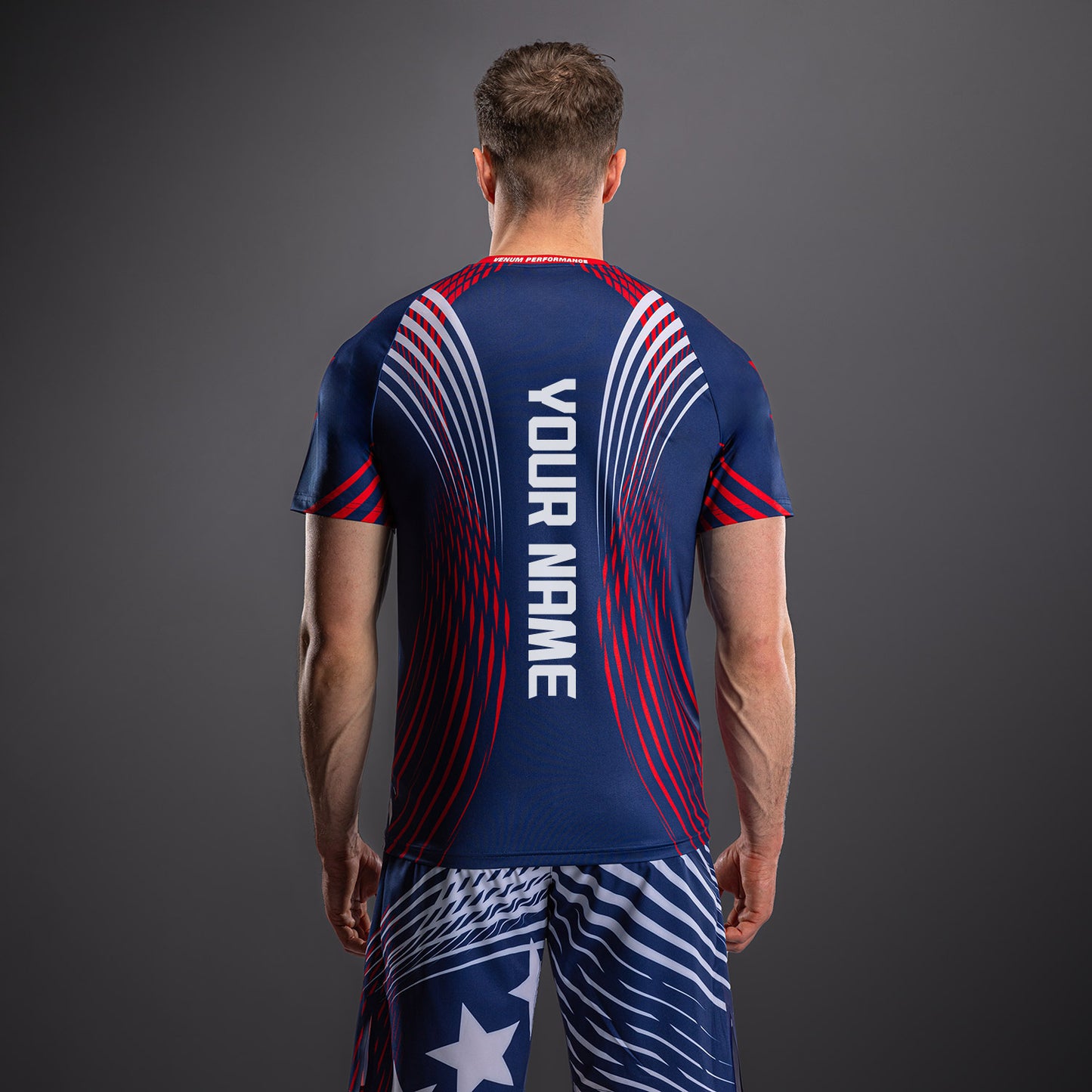 Men's Official UFC Freedom 250 by Venum Blue Authentic Fight Night Walkout Jersey