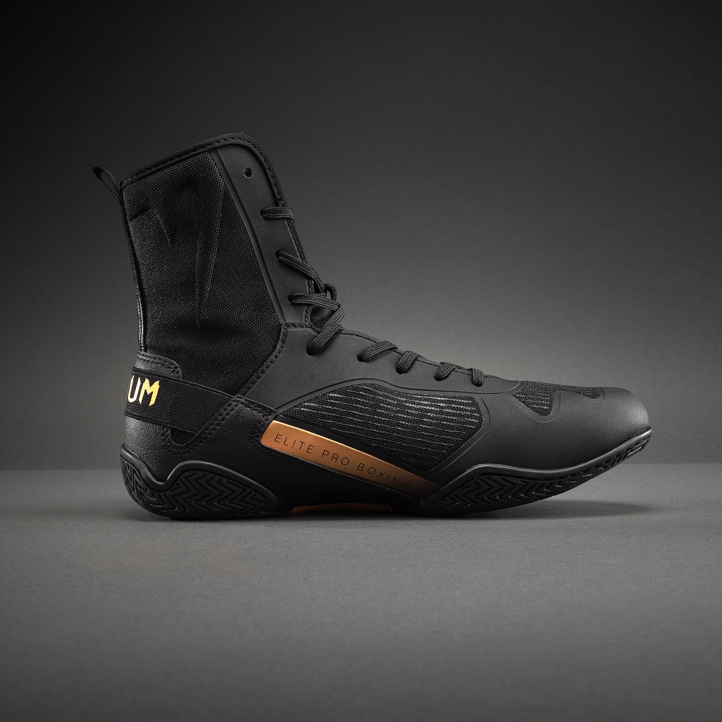 Venum Elite Neo Boxing Shoes - Black/Gold  product-type_Boxing shoes Venum