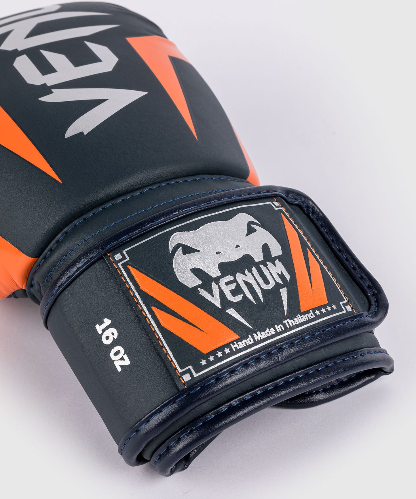 Venum Elite Boxing Gloves - Navy/Silver/Orange