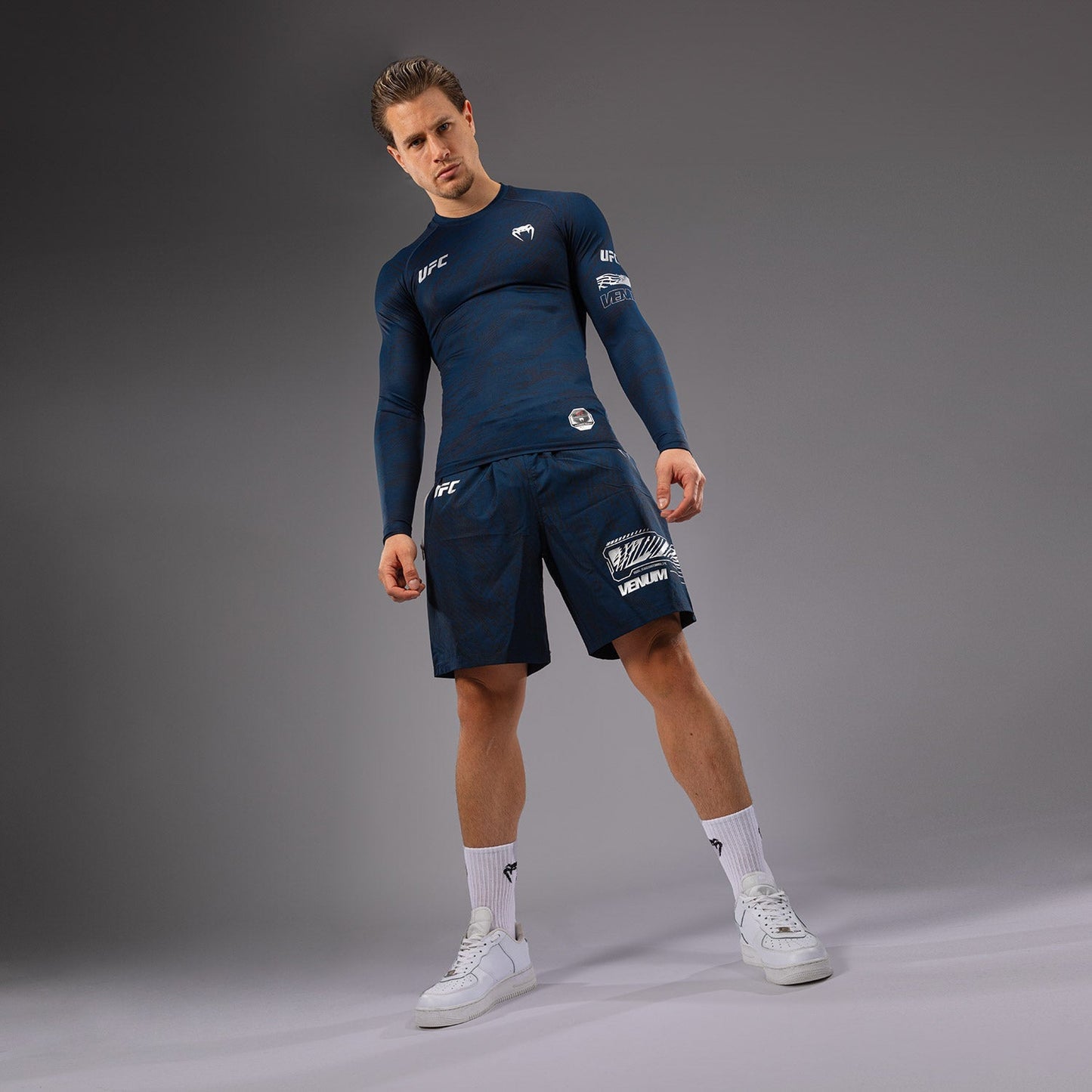 UFC Fusion by Venum Fight Week Men’s Performance Long Sleeve Rashguard - Oceanic Blue