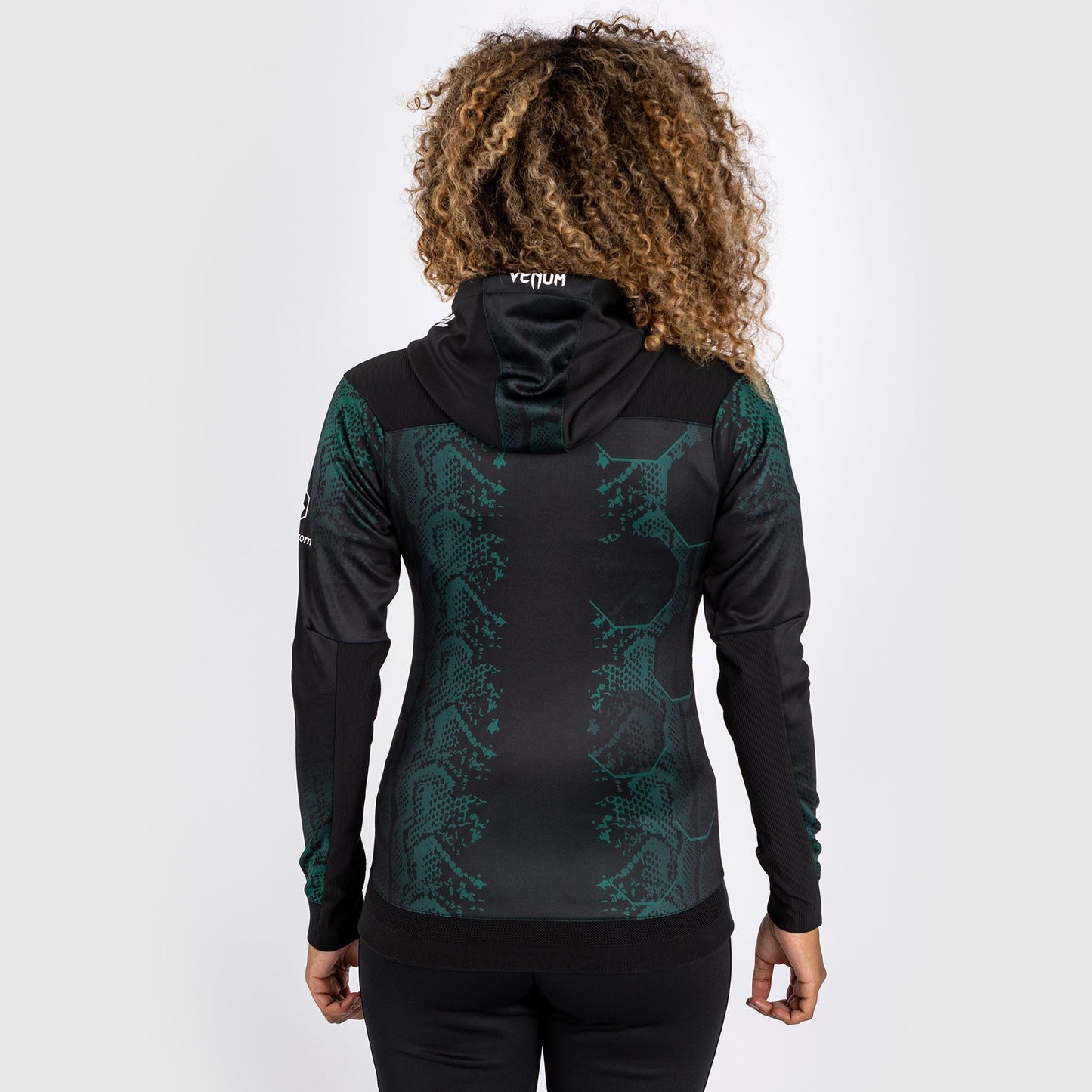 UFC Adrenaline by Venum  Personalized Authentic Fight Night Women’s Walkout Hoodie - Emerald Edition - Green/Black