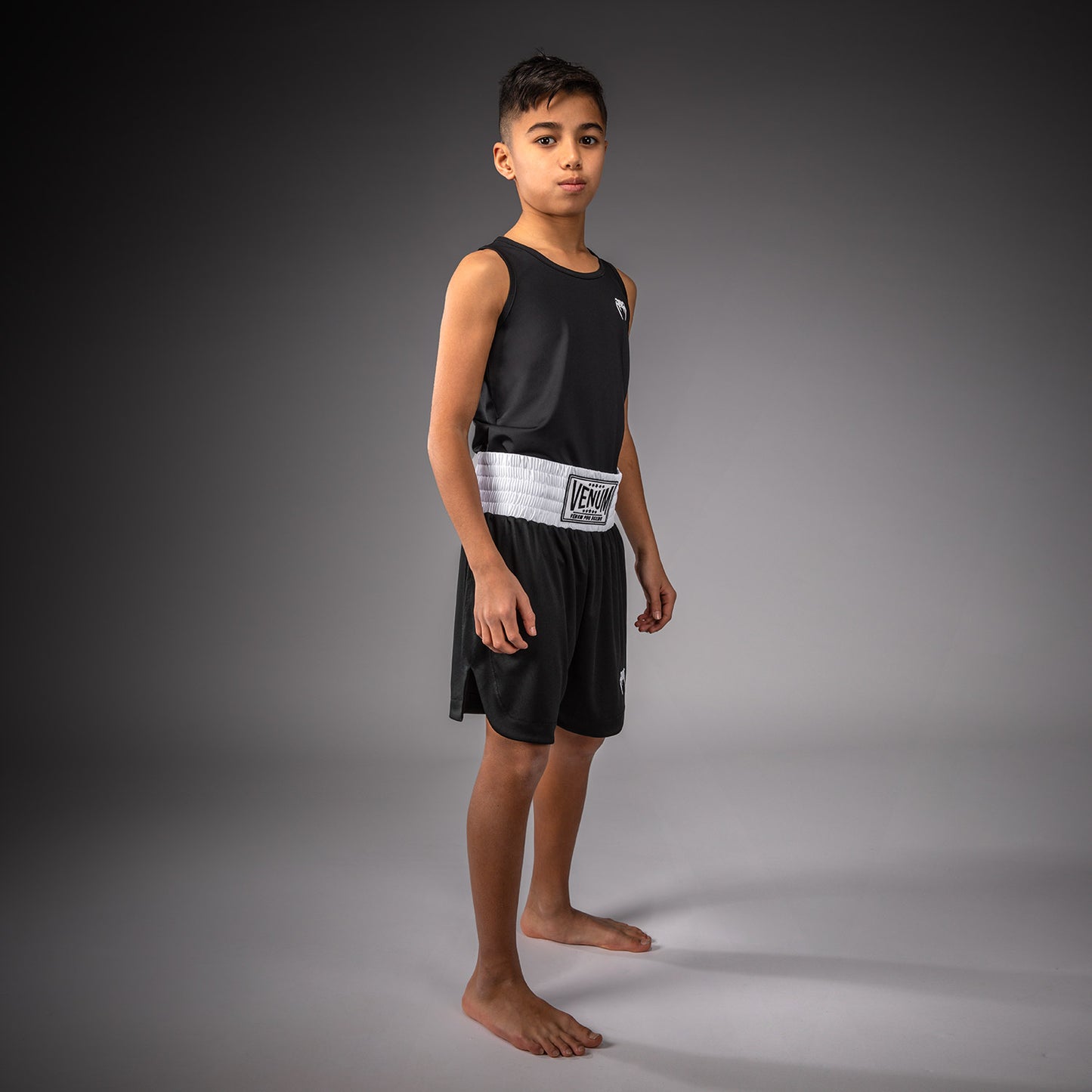 Venum Classic Youth Boxing Shorts - Black/White